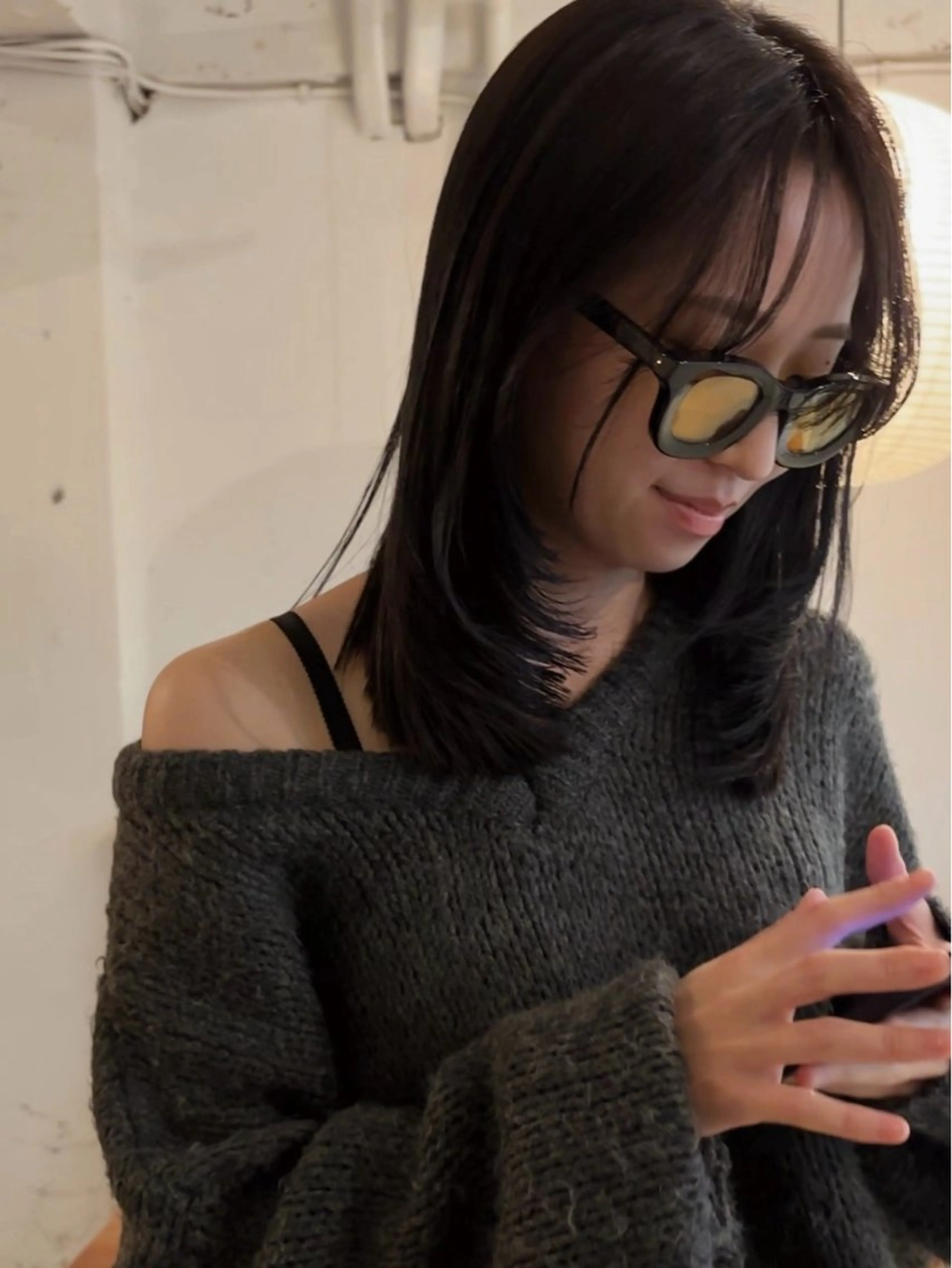 ミディアム ミディアムレイヤー レイヤーカット カット ヘアカラー トリートメント 🍑透明感hair ・NENE🍑のヘアスタイル