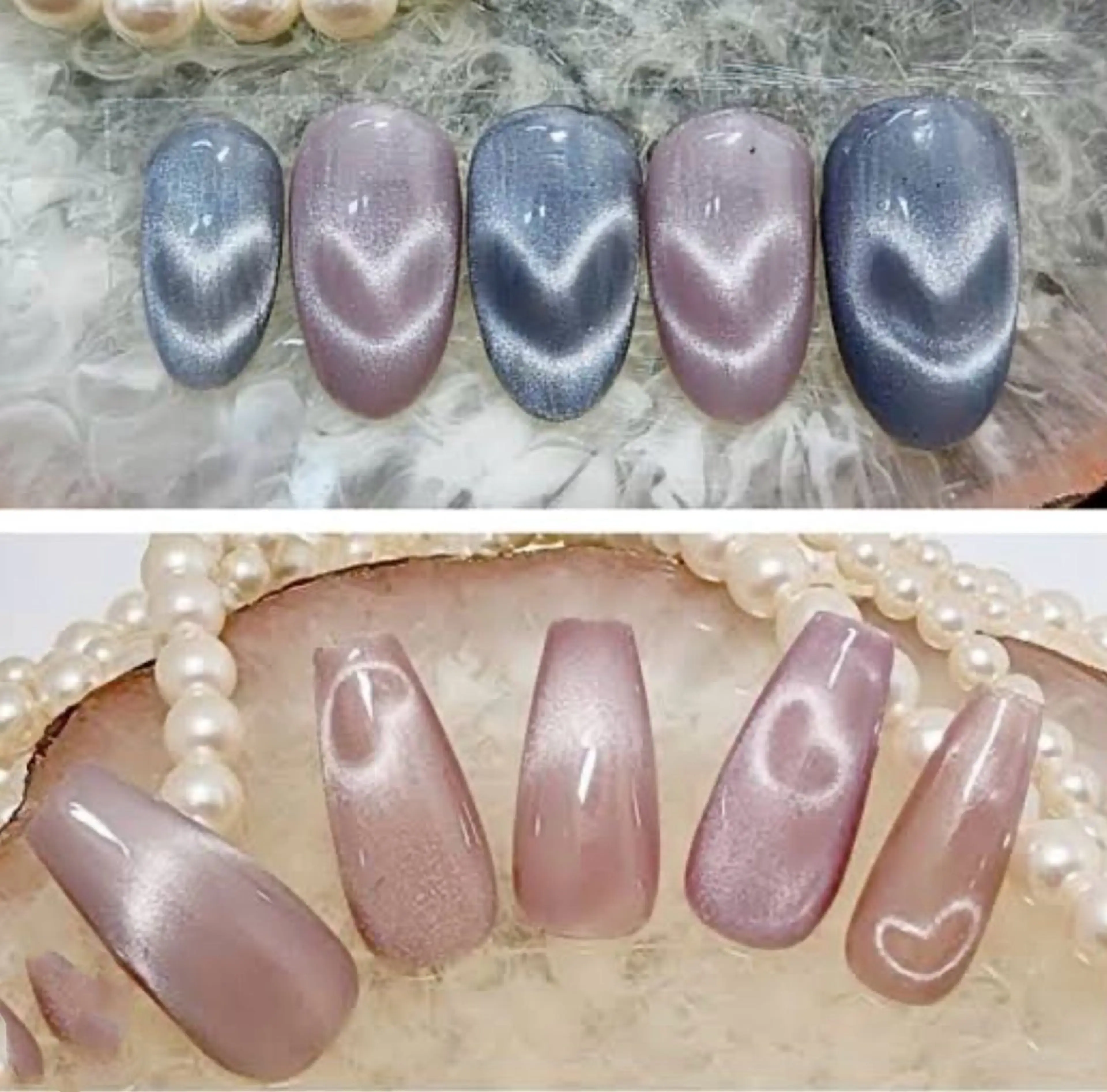 超人気！ハートマグネットワンカラー＋韓国ワンホンパーツ付け放題（ケア、厚出し込み）新規自爪オフ無料の写真