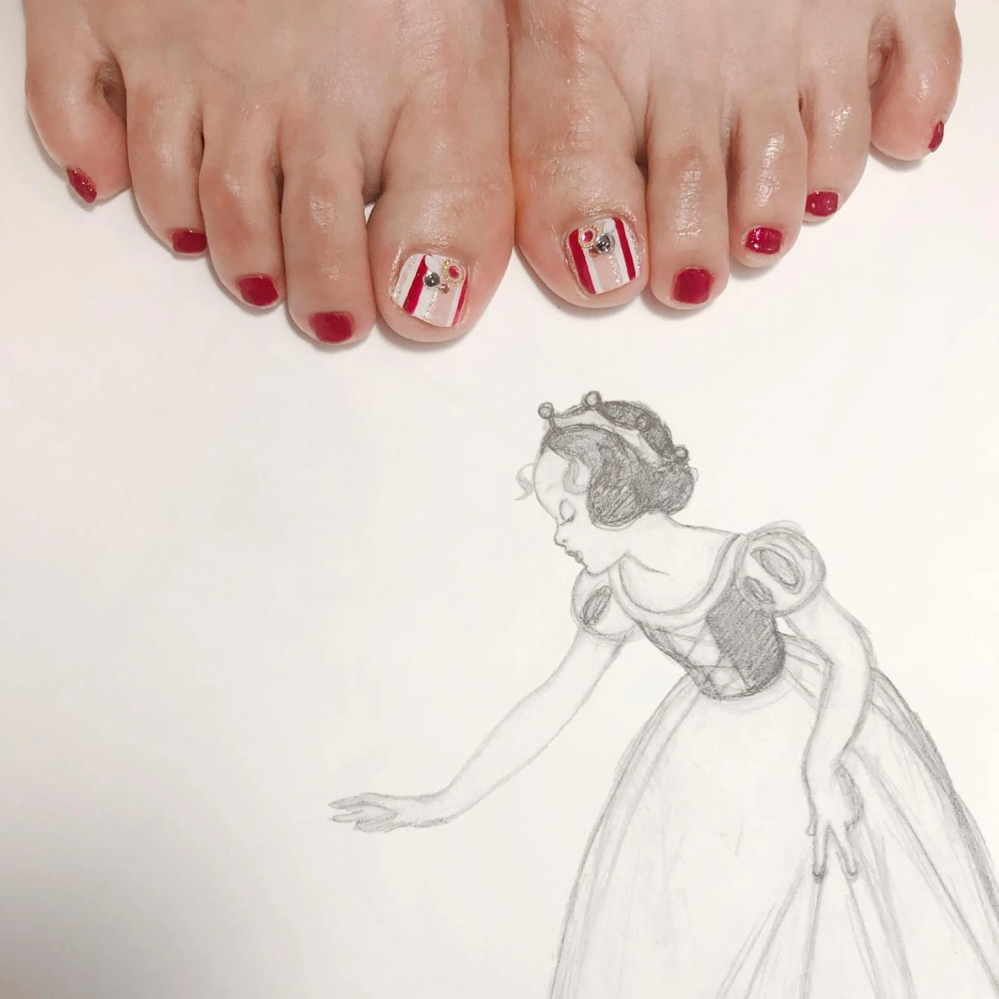 ネイル ボーダー フットネイル owlnail /持込みデザイン専門のネイルデザイン