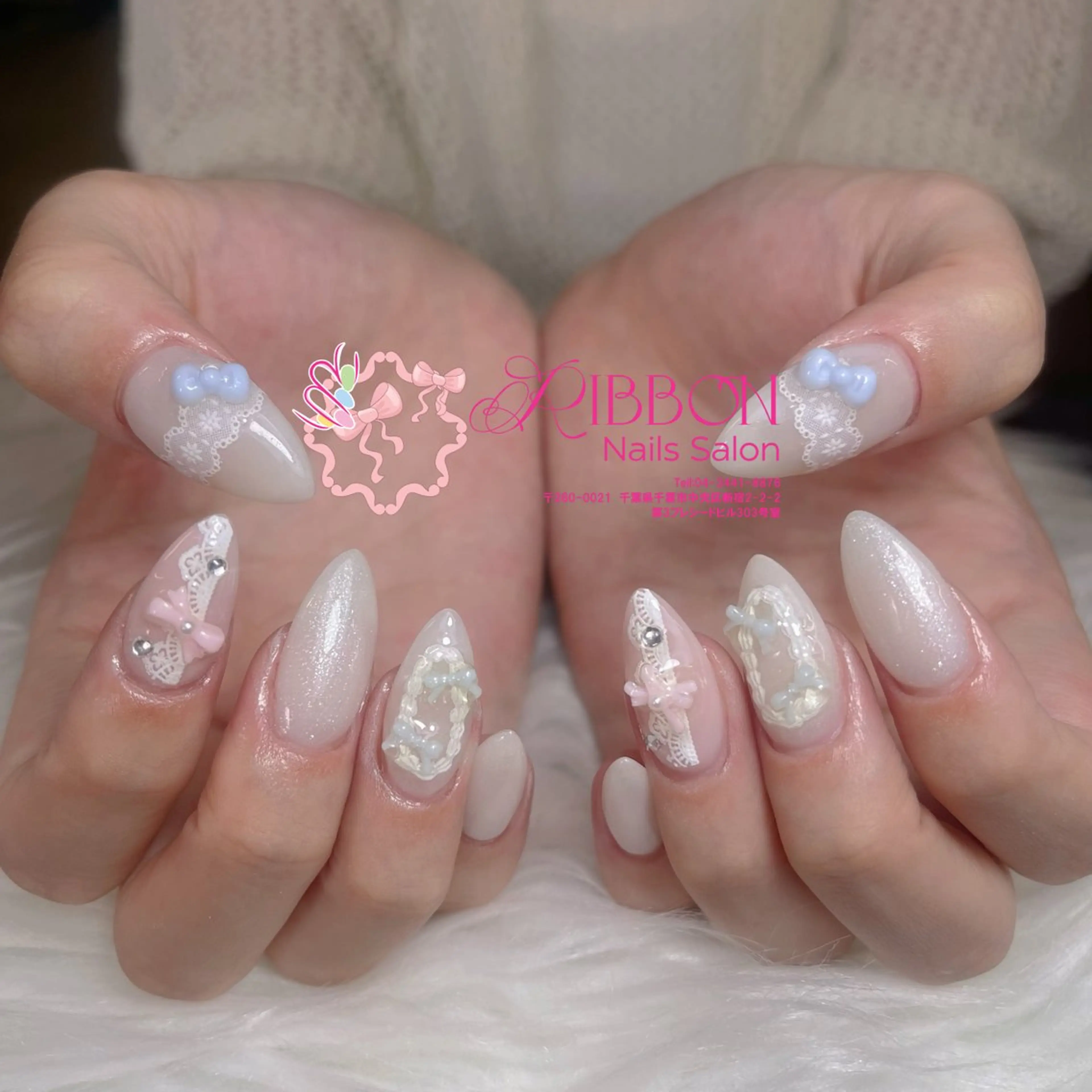 ネイル フレンチネイル ジェルネイル マグネットネイル 持ち込み ニュアンスネイル ハンドネイル Ribbonnail salonのネイルデザイン
