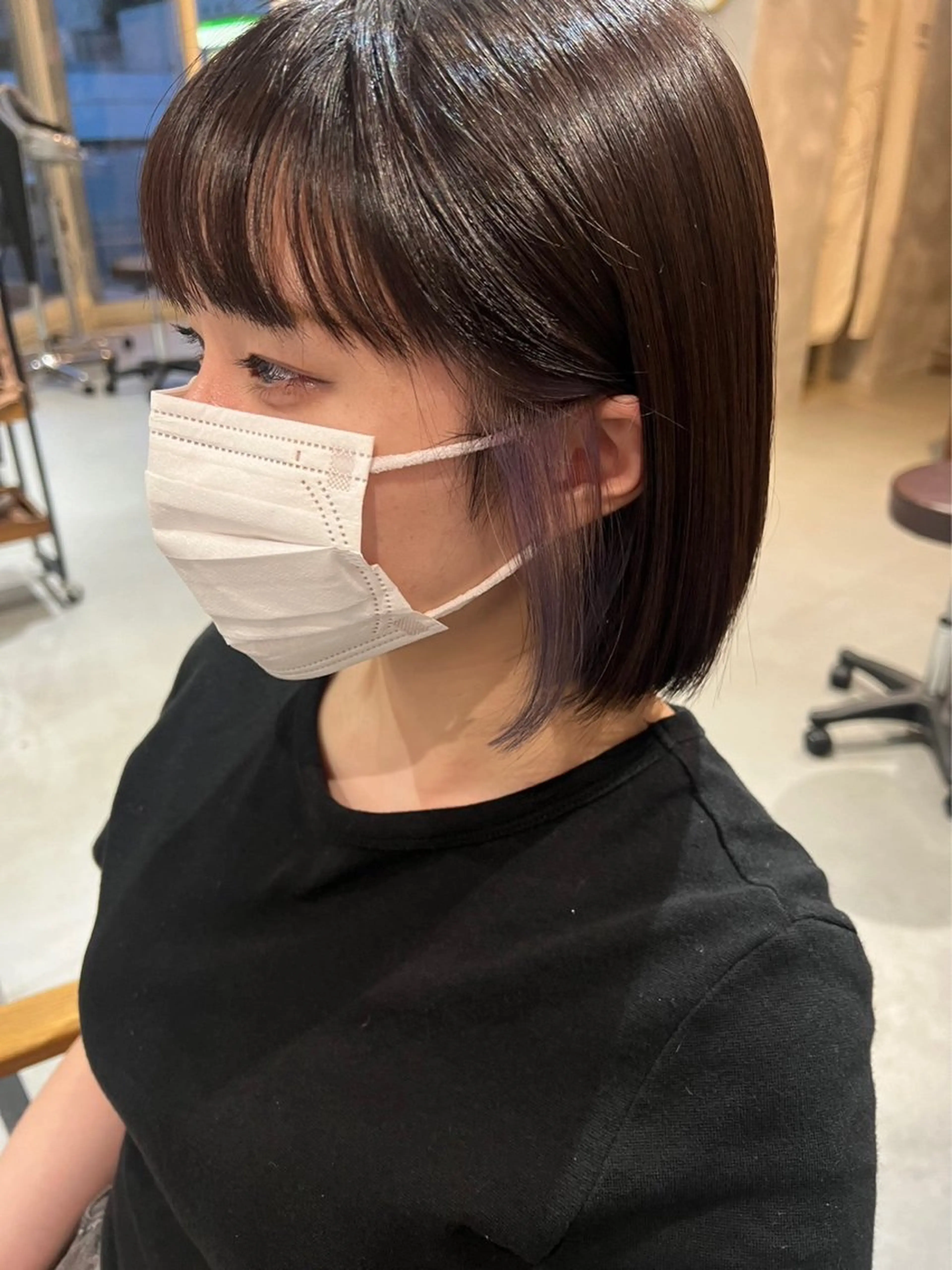 ミディアム パープルカラー 石井 大空のヘアスタイル