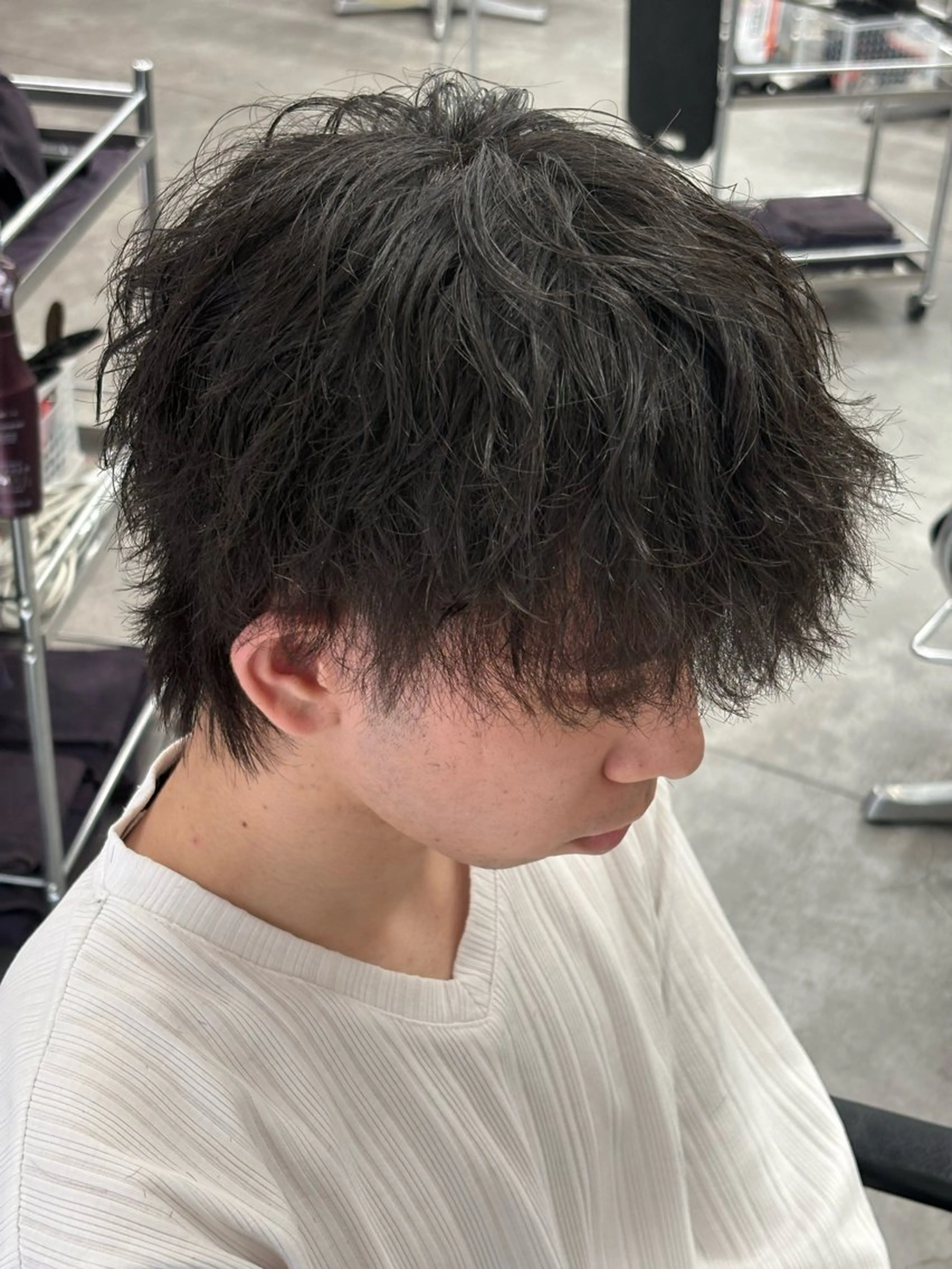 ミディアム カラー パーマ メンズ カット パーマ トリートメント ヘアセット メンズパーマ特化 🔥韓国ヘア職人🔥のヘアスタイル