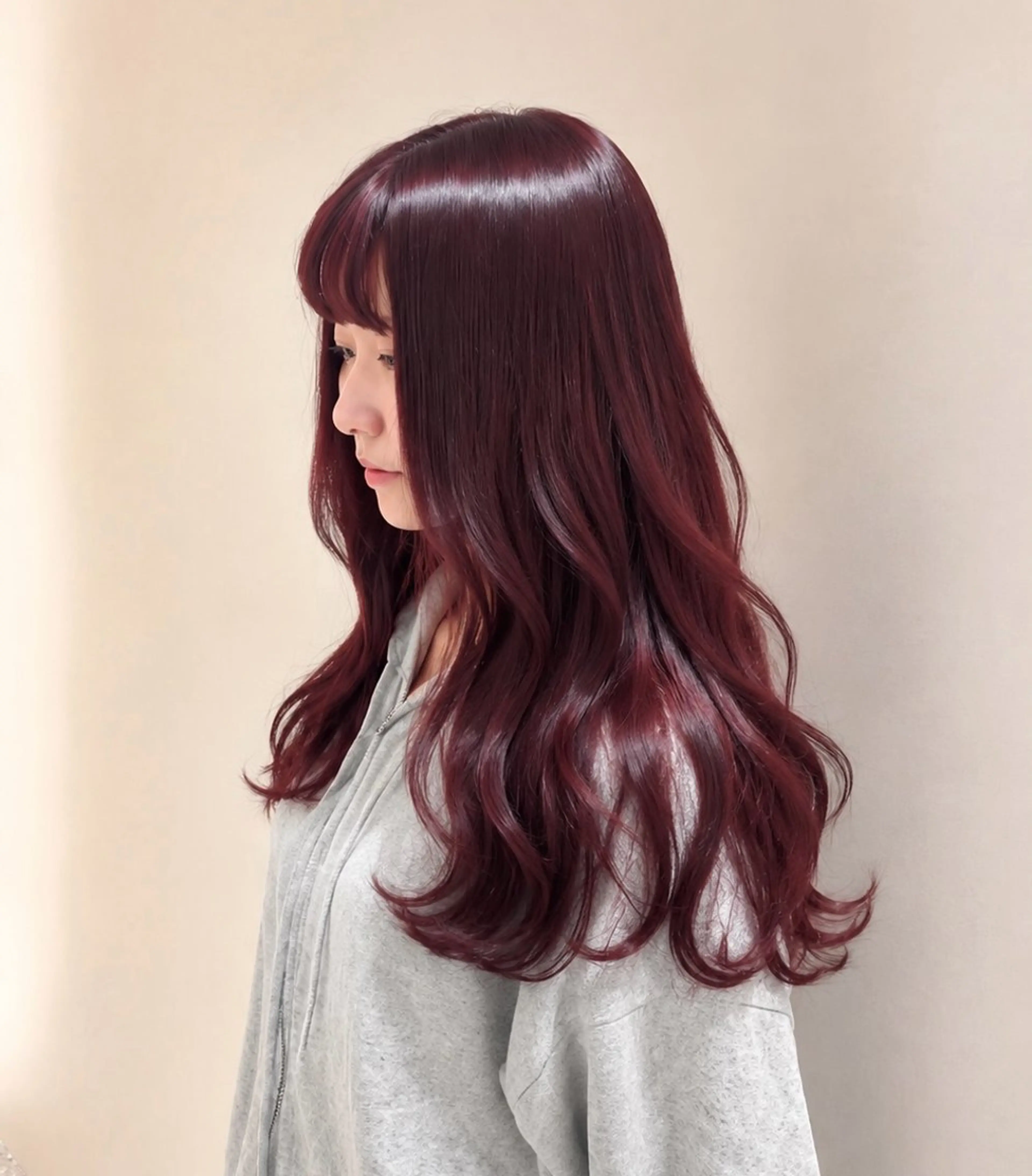 カラー ボルドーカラー 透明感カラー ヘアカラー Cocoro 艶カラー🎀のヘアスタイル