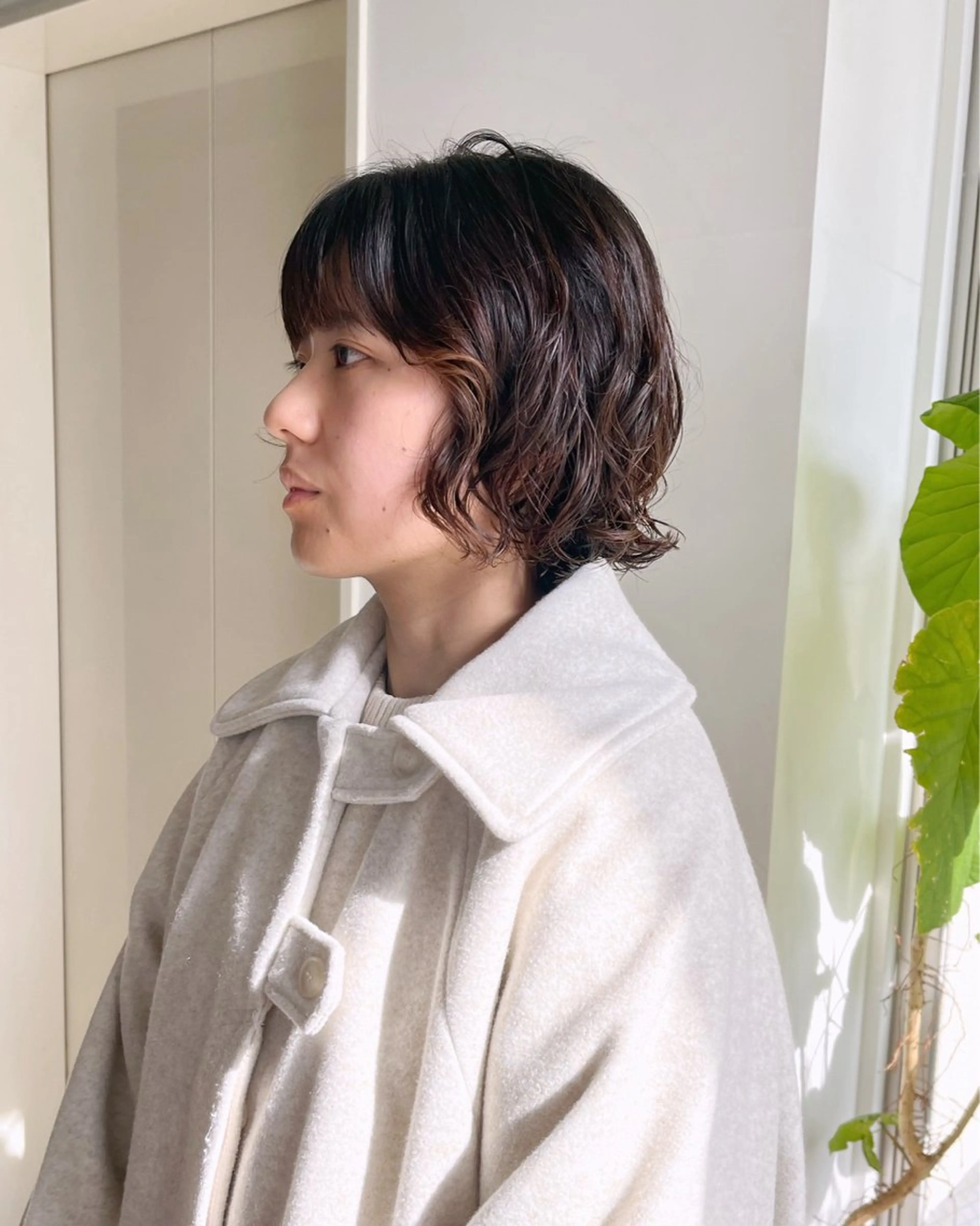 ショート パーマ かわい りほのヘアスタイル