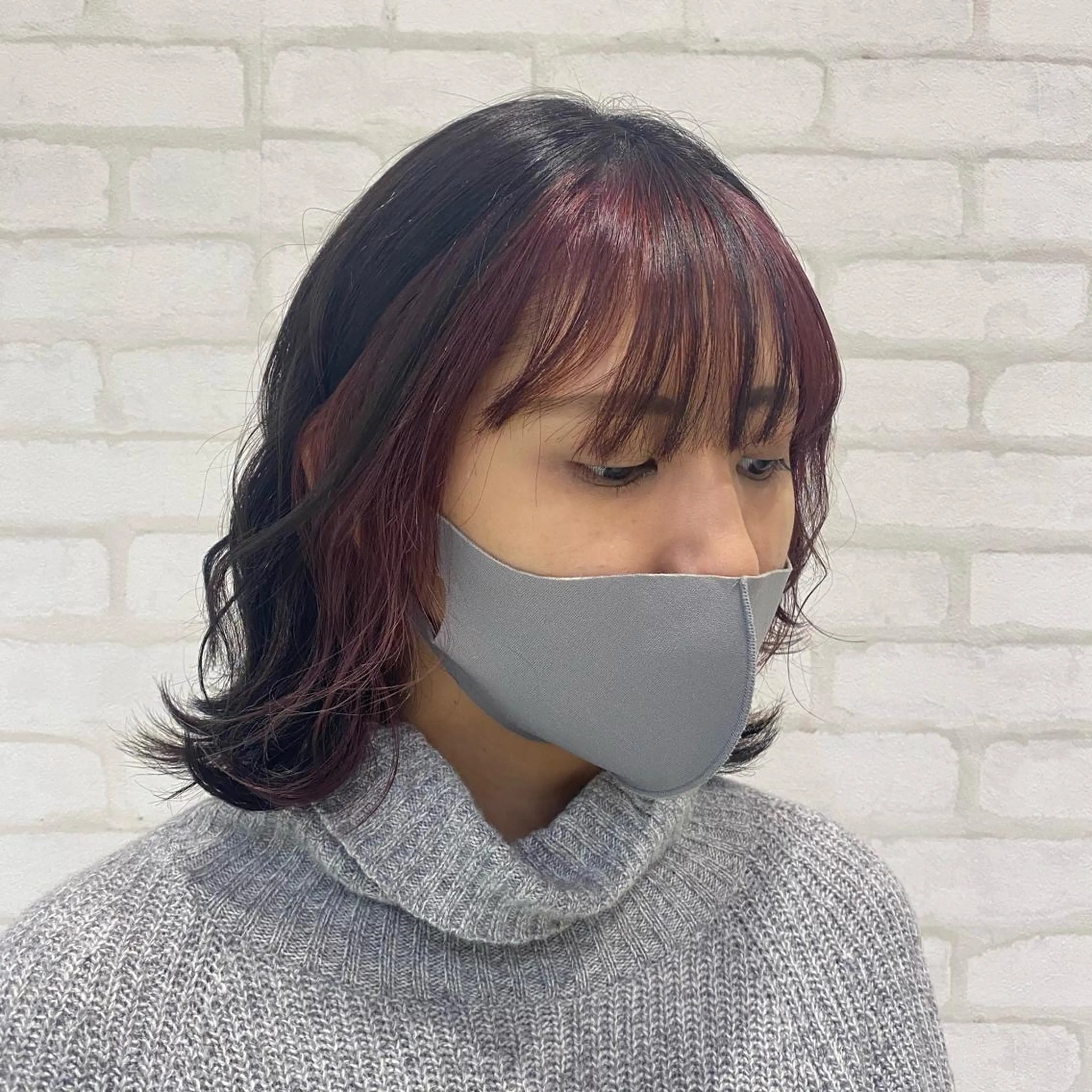 ミディアム カラー パーマ ミストバング  フェイスフレーミング ULTOWA/銀座 ERIのヘアスタイル