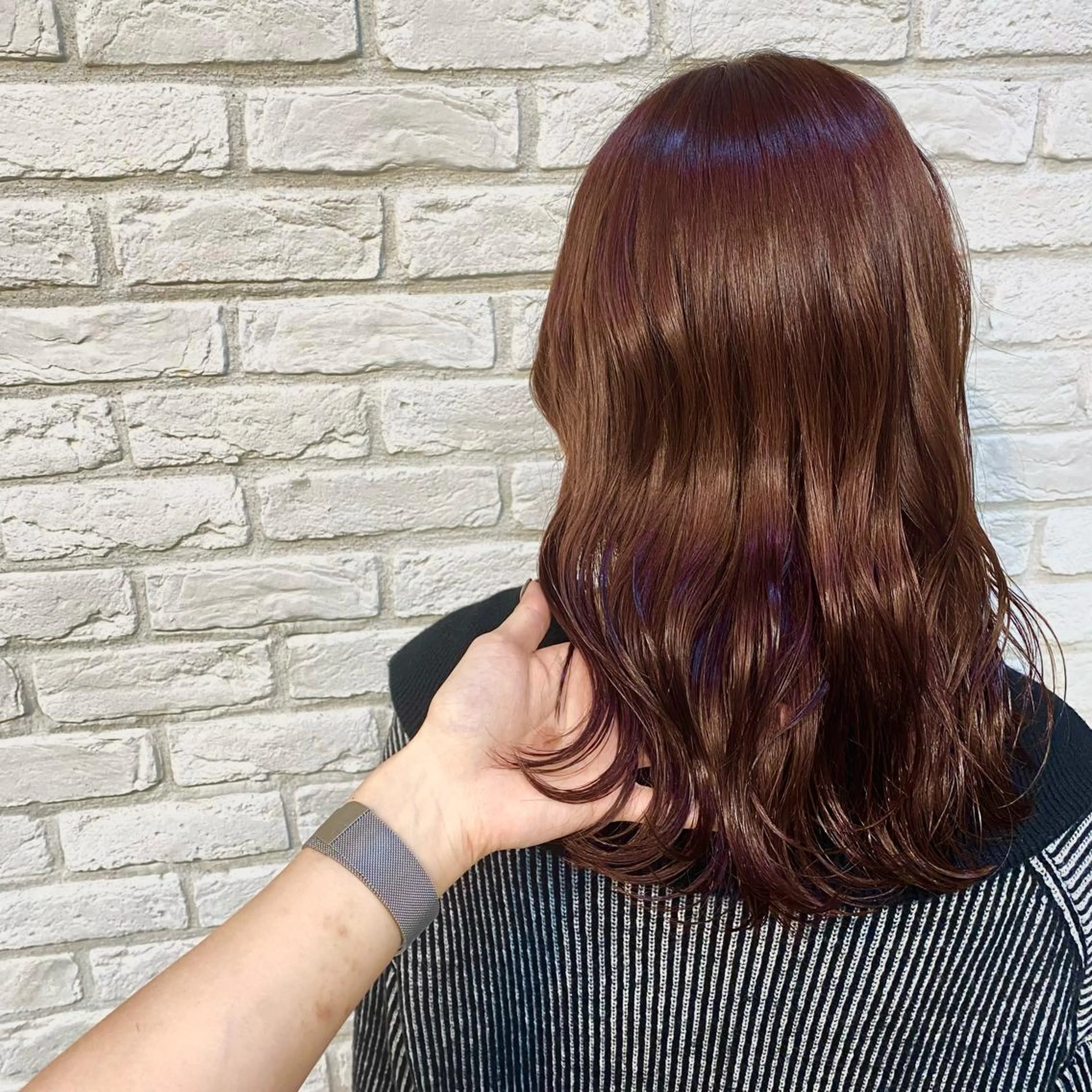 ミディアム ピンクブラウン 髪質改善 トリートメント ココロ☀️ CLUTCH天王寺店のヘアスタイル