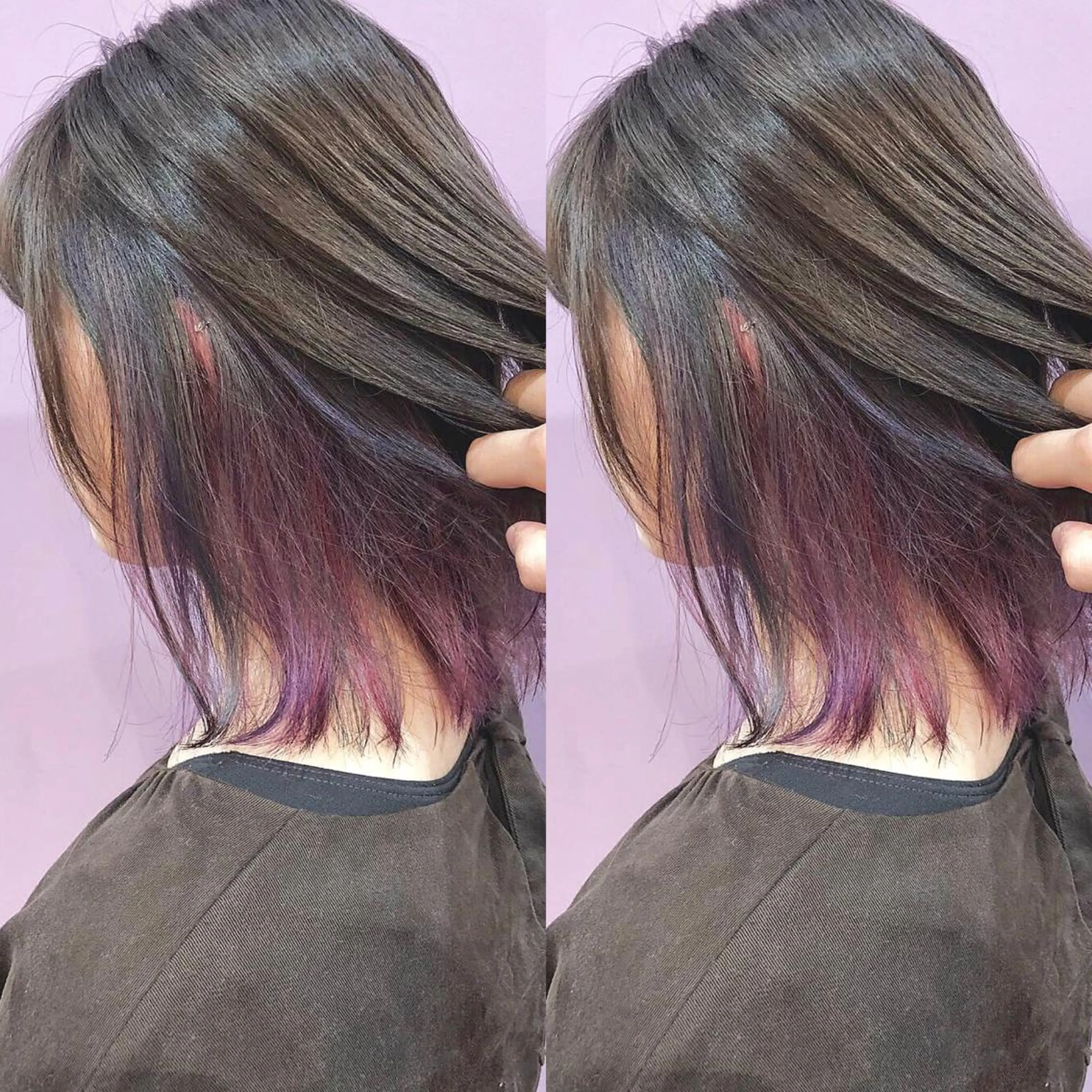 ショート カラー インナーカラー バイオレットカラー 細川 亮のヘアスタイル