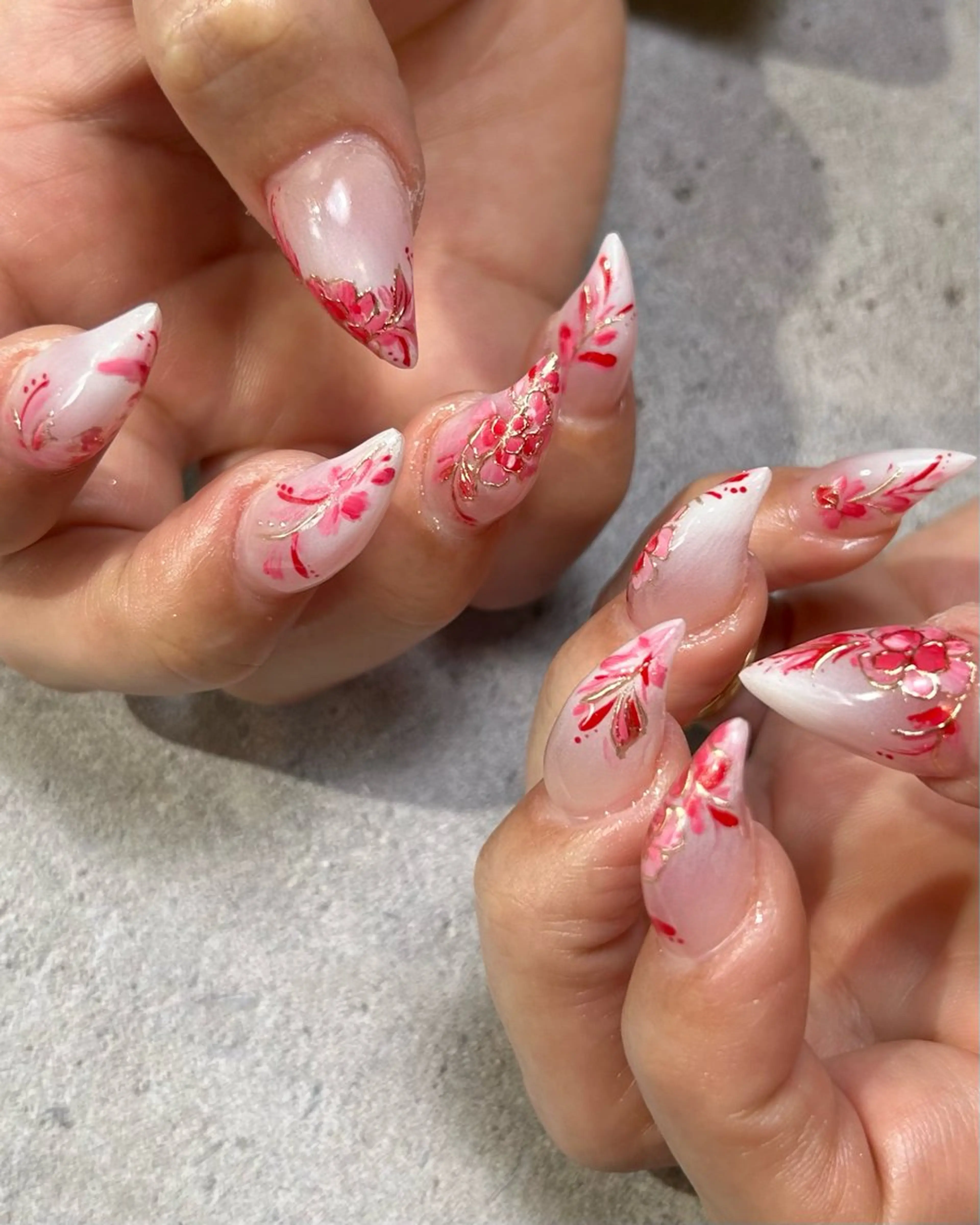 ネイル フラワーネイル ハンドネイル Reflection marikoのネイルデザイン