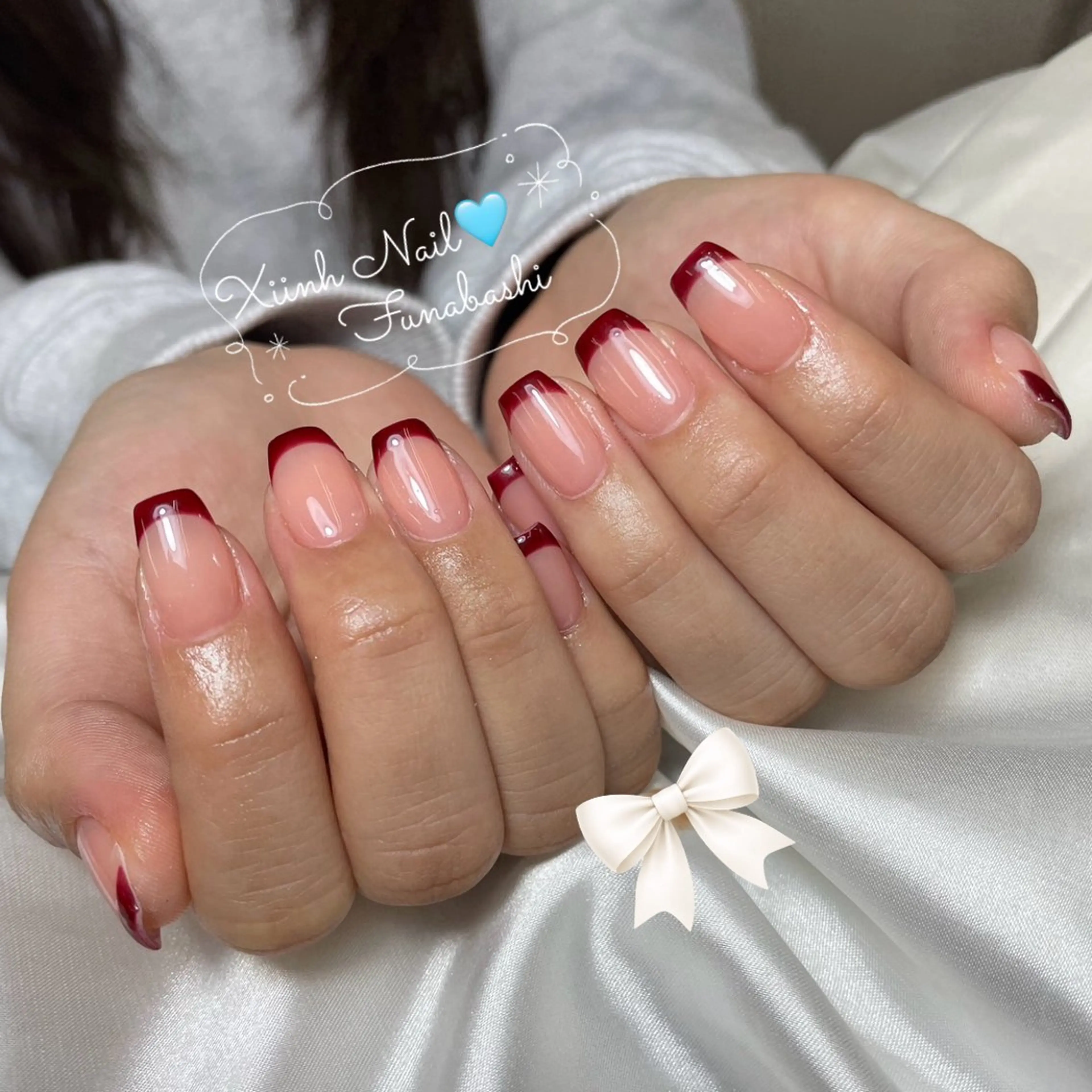 ネイル チークネイル 桜ネイル 長さ出し フットネイル ジェルネイル ハンドネイル XIINH NAIL SALONのネイルデザイン