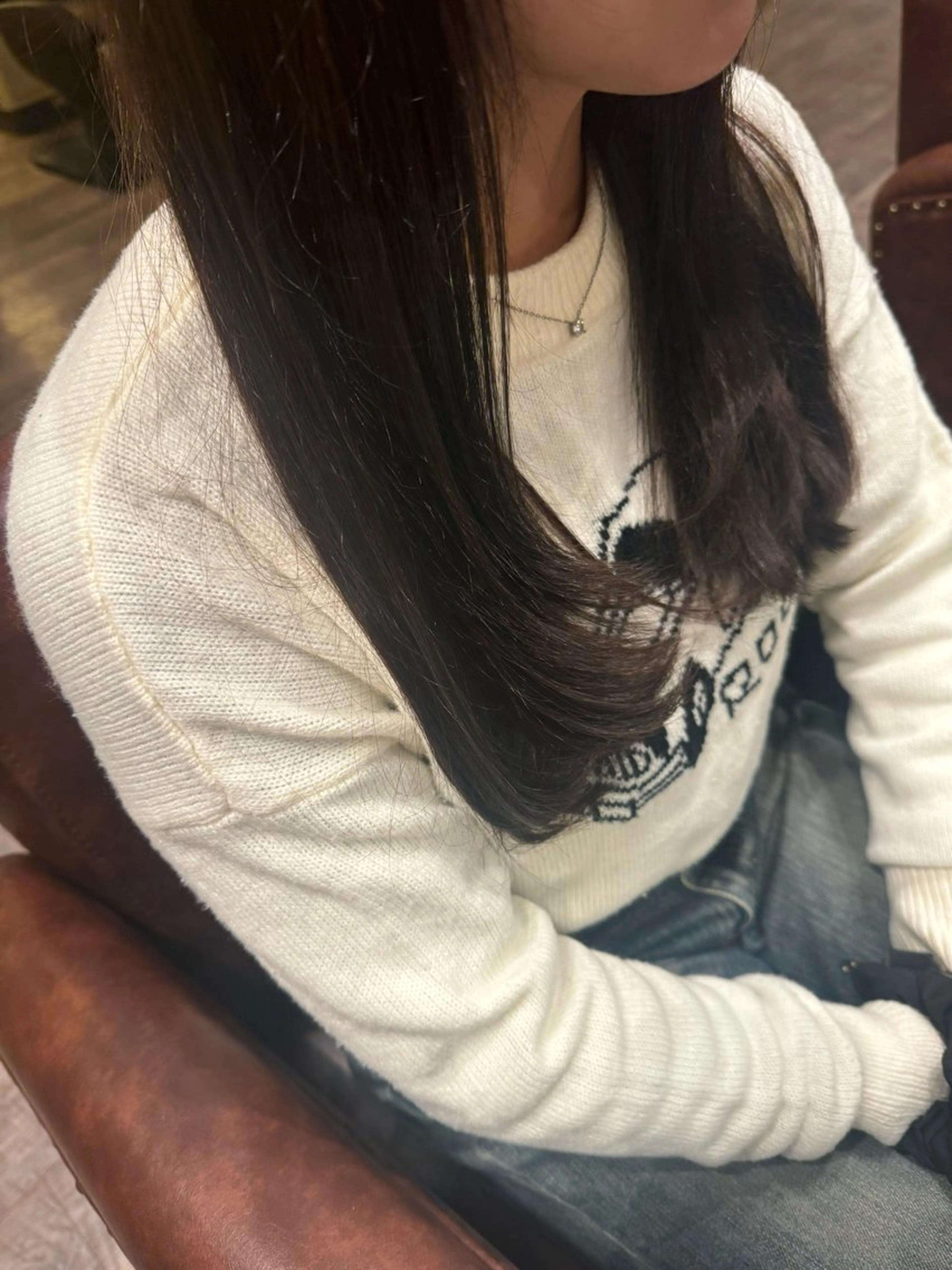 ロング カラー ブリーチ ダブルカラー グレージュ オリーブグレージュ オリーブグレー 野口 菜緒のヘアスタイル