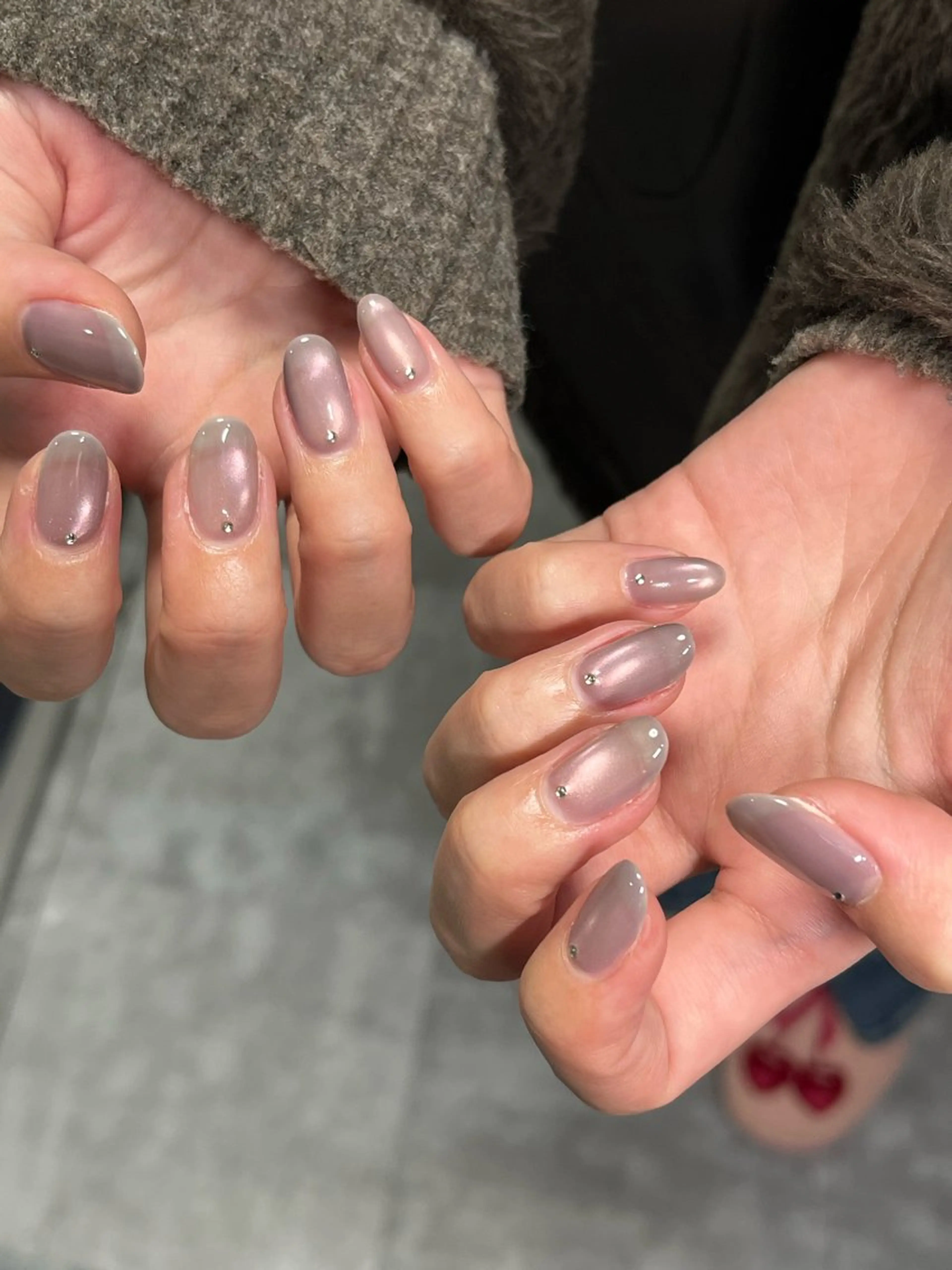 ネイル マグネットネイル マグネットワンカラー ワンカラーネイル ハンドネイル NailByua 武蔵新城徒歩4分のネイルデザイン