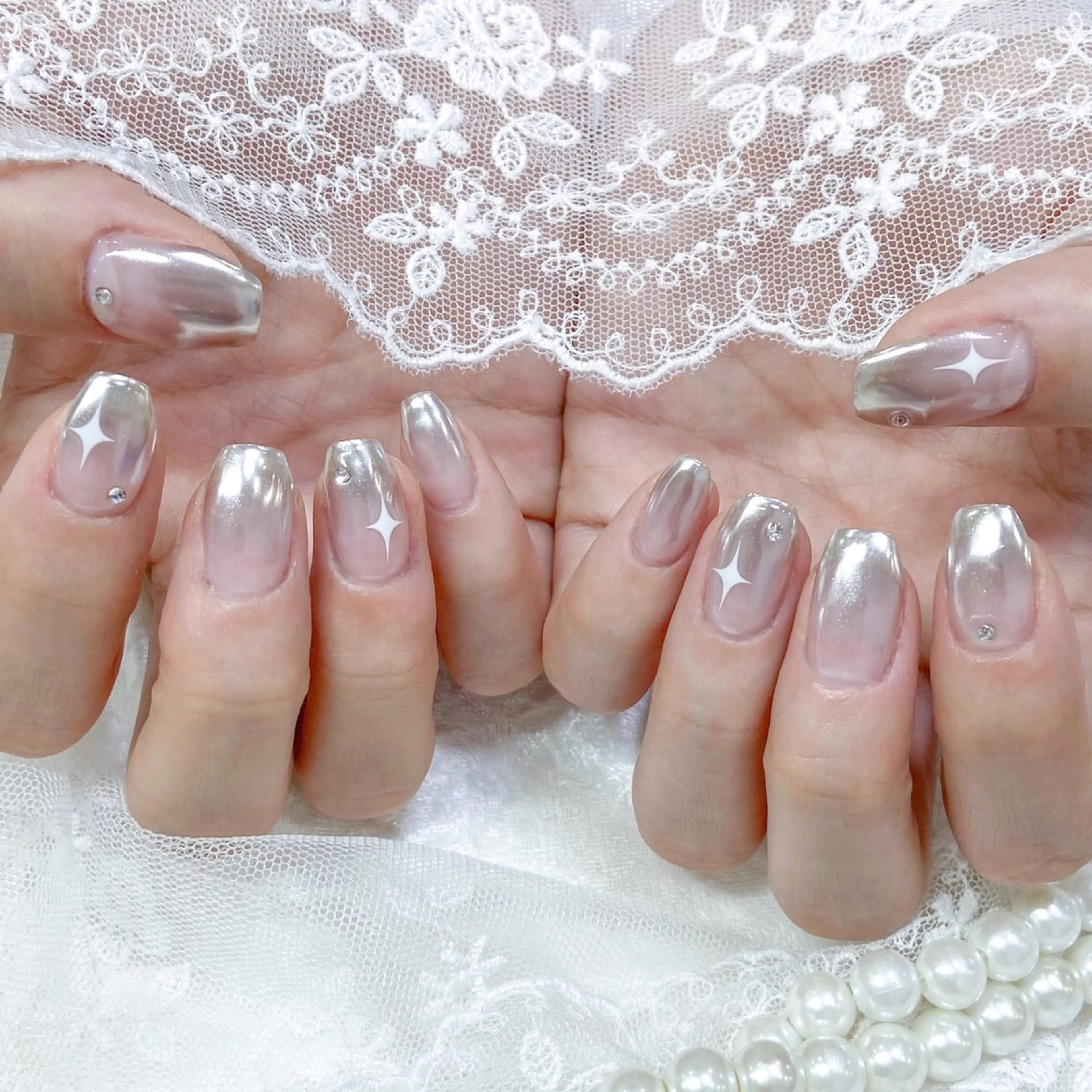 ネイル アートネイル 長さ出し フットネイル 韓国ネイル マグネットネイル ハンドネイル Kanako 💫のネイルデザイン