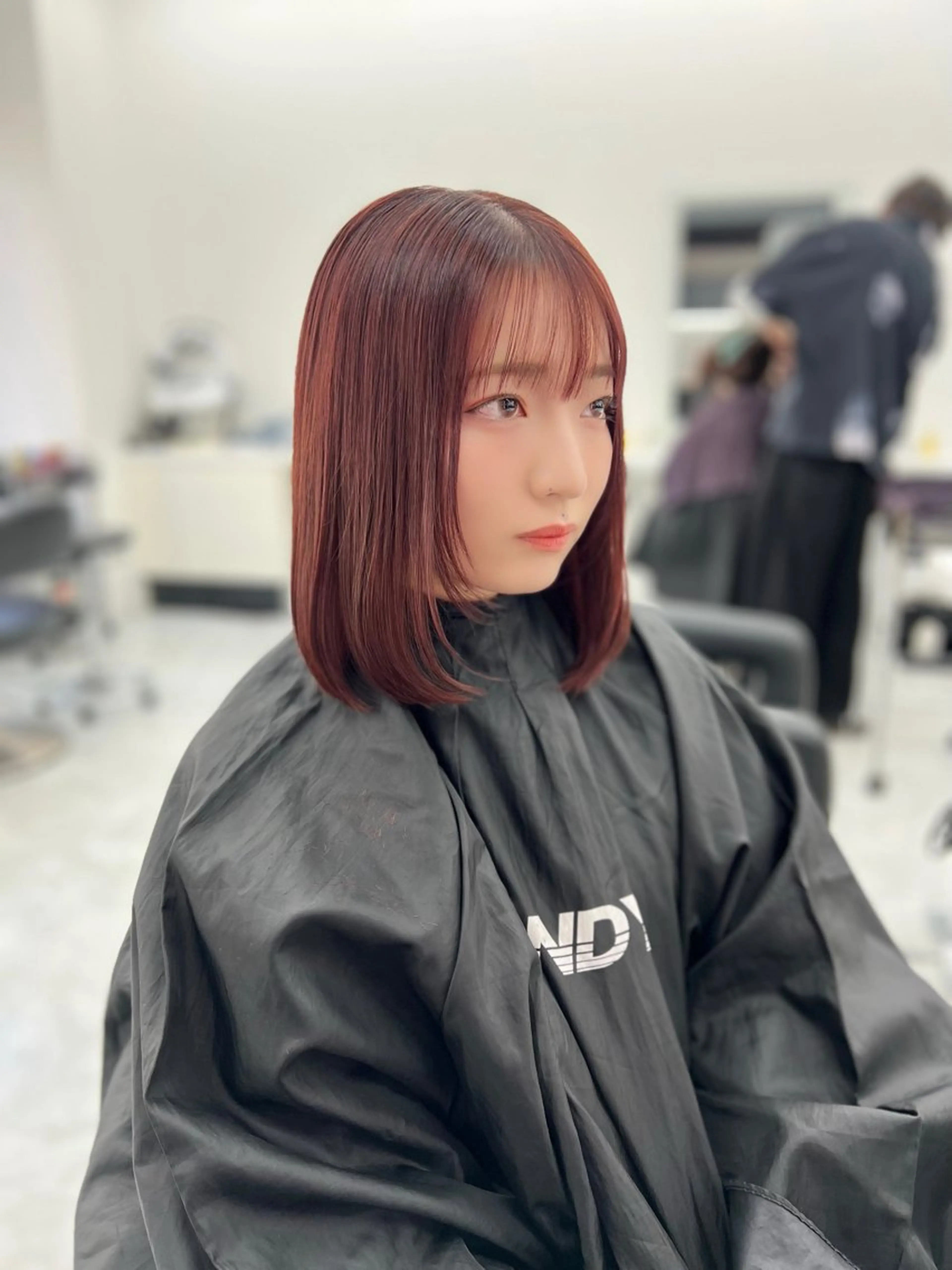 ショート カラー 💖似合わせカラー レイヤー💖縮毛矯正のヘアスタイル