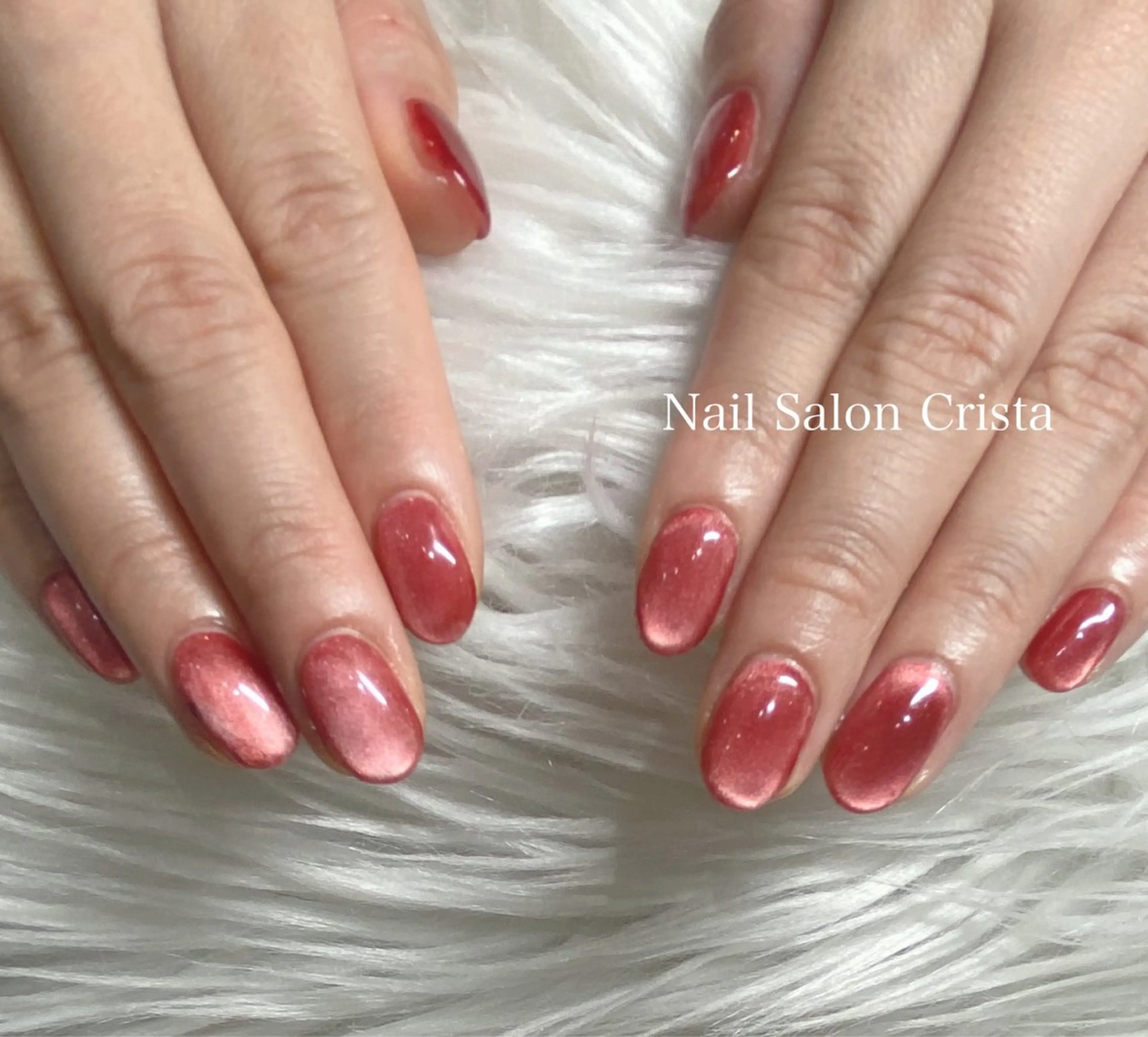 ネイル ジェルネイル パラジェル 赤色 ハンドネイル CRISTA MOMOのネイルデザイン