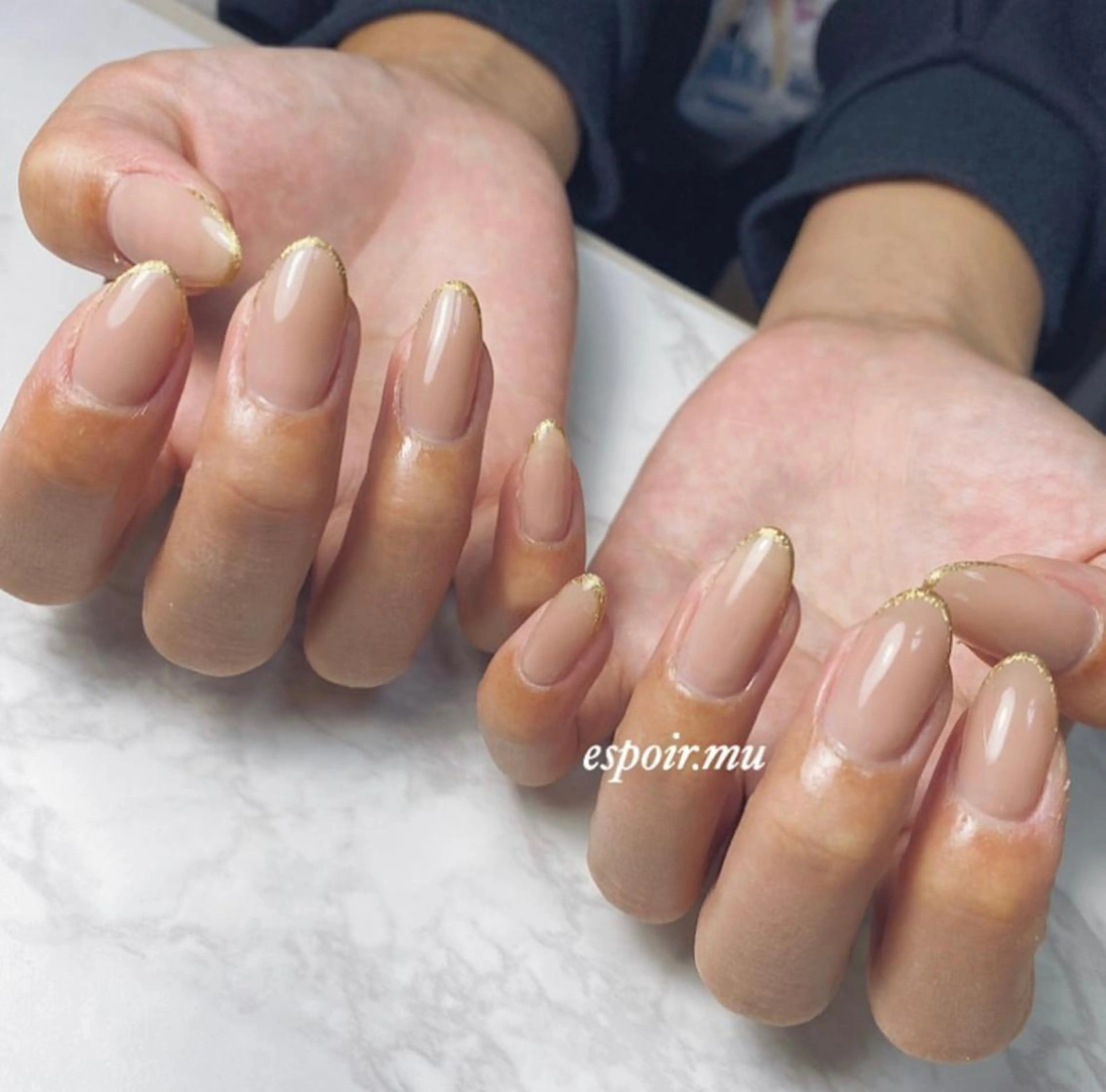 ロング ネイル espoir. muのネイルデザイン