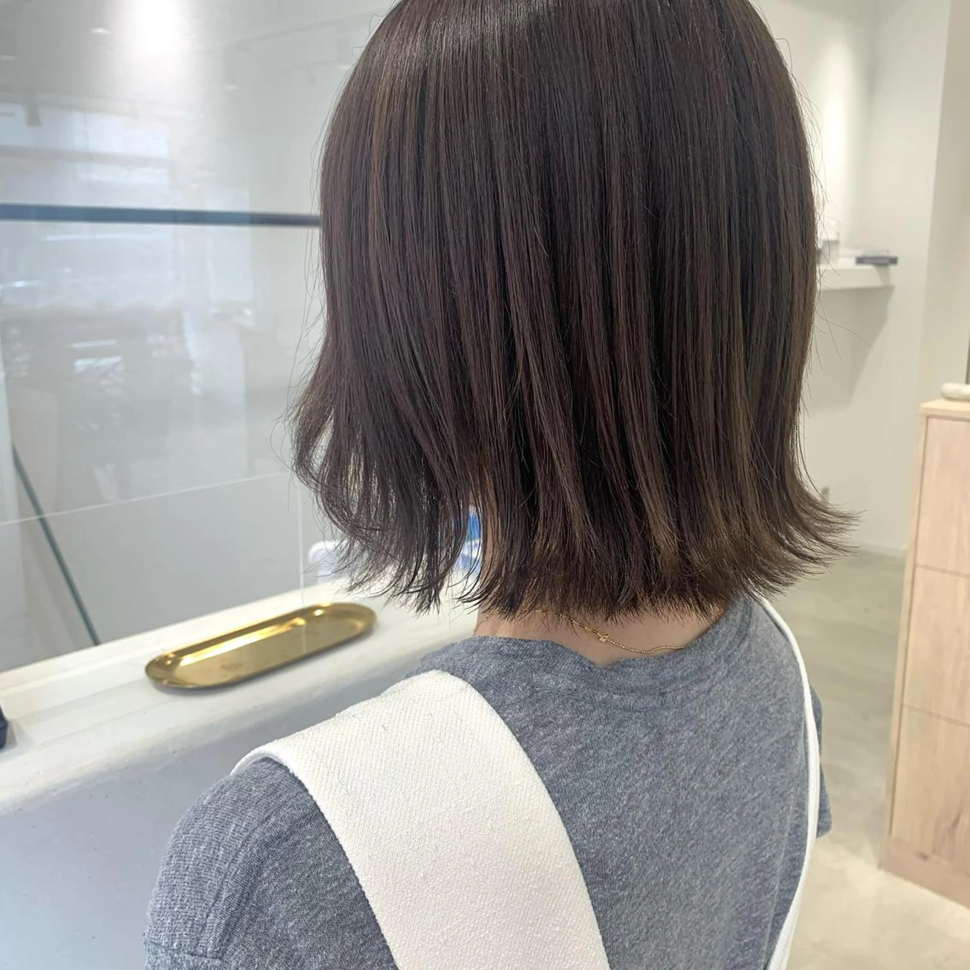 カラー グレージュ ラベンダーカラー ラベンダーグレージュ ラベンダーグレー ボブ/美髪矯正 /佐藤　奈巳のヘアスタイル