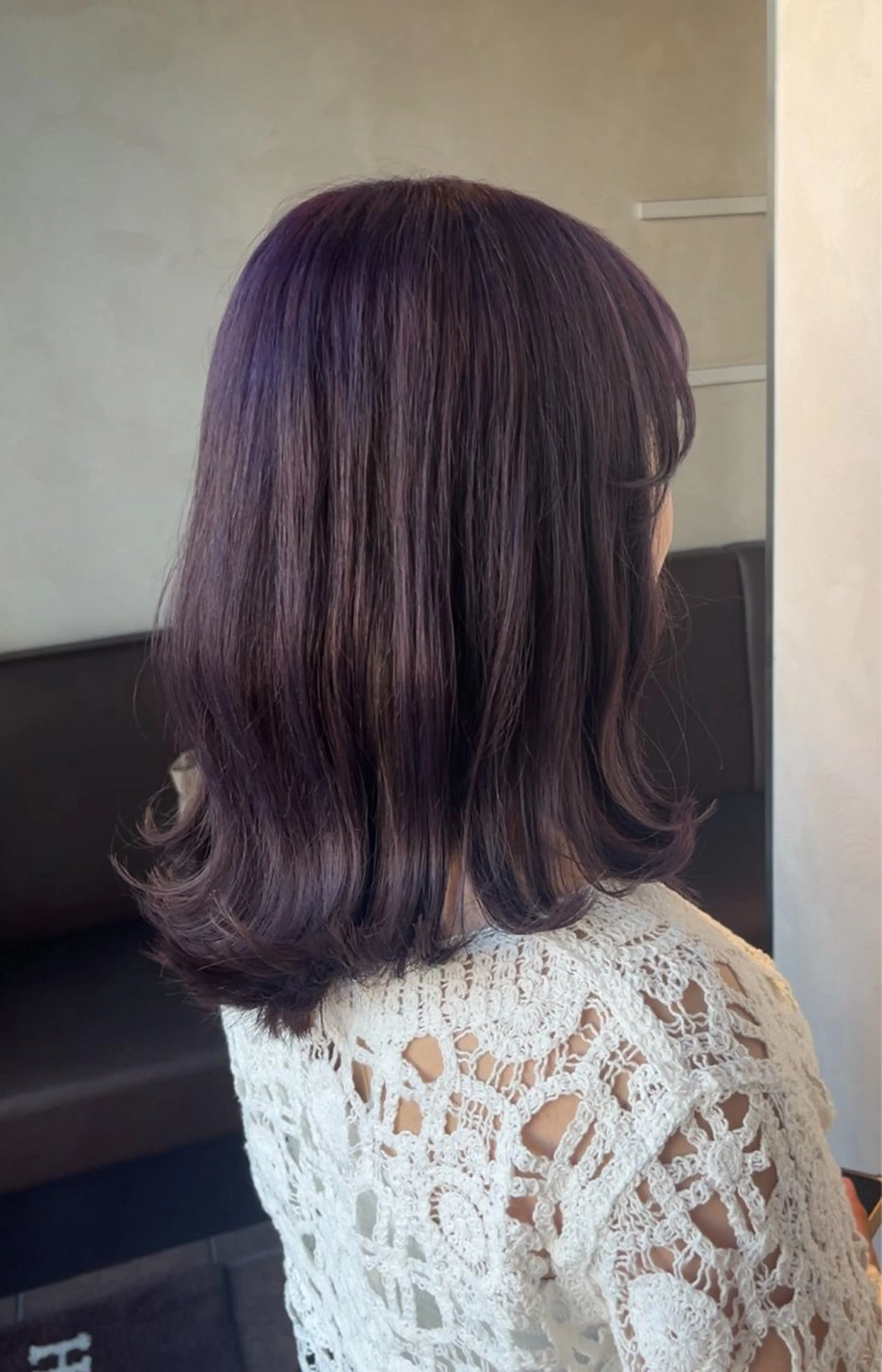 ミディアム カラー ブリーチ ピンクカラー パープルカラー 山田 知佳のヘアスタイル