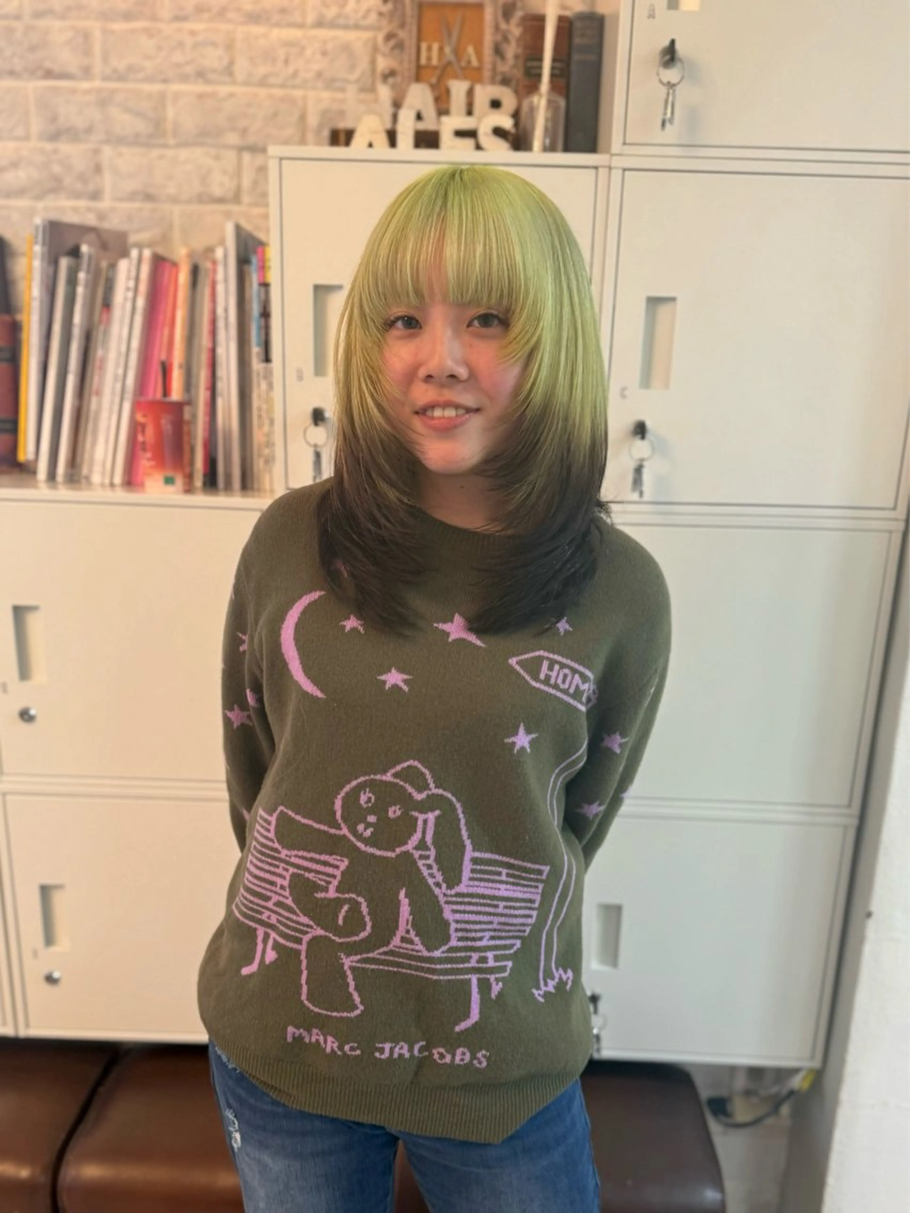 セミロング カラー カット ヘアカラー トリートメント ウルフレイヤー エクステ/kokiのヘアスタイル