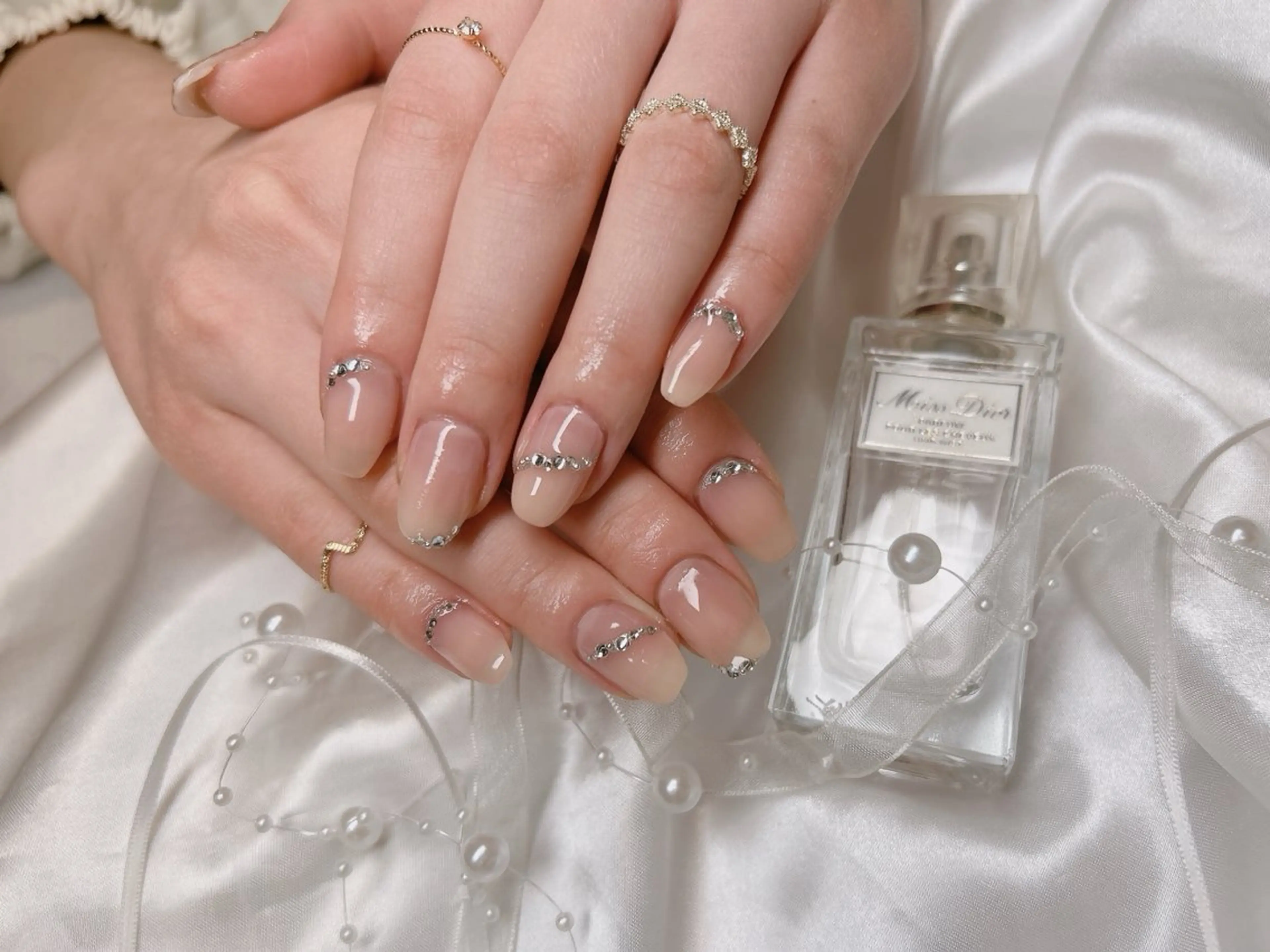 ネイル シルバー シンプルネイル ハンドネイル junna 金山.東別院.上前津のネイルデザイン