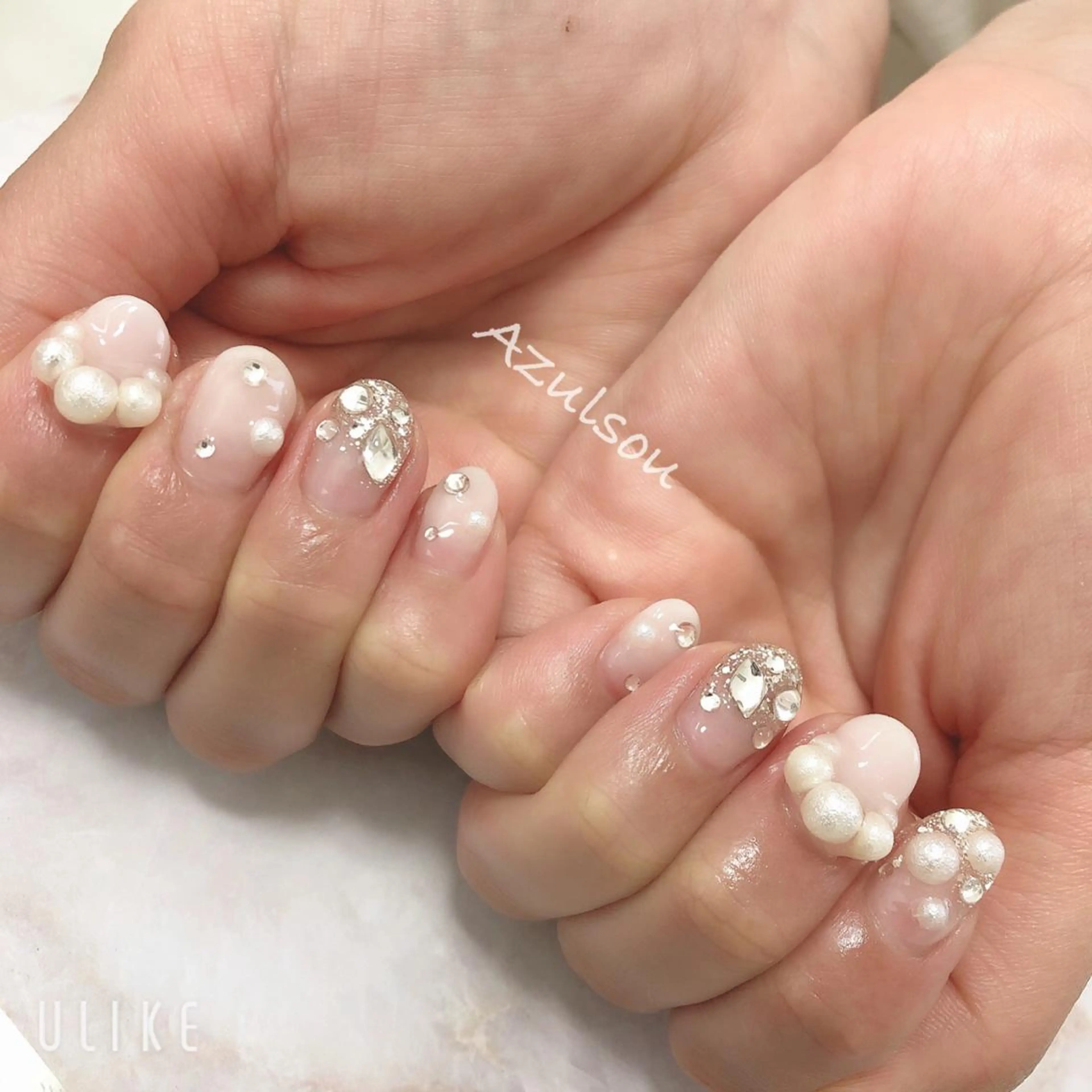 ネイル ジェルネイル 韓国ネイル ミラーネイル 持ち込み ニュアンスネイル Azulsou 廣川愛のネイルデザイン