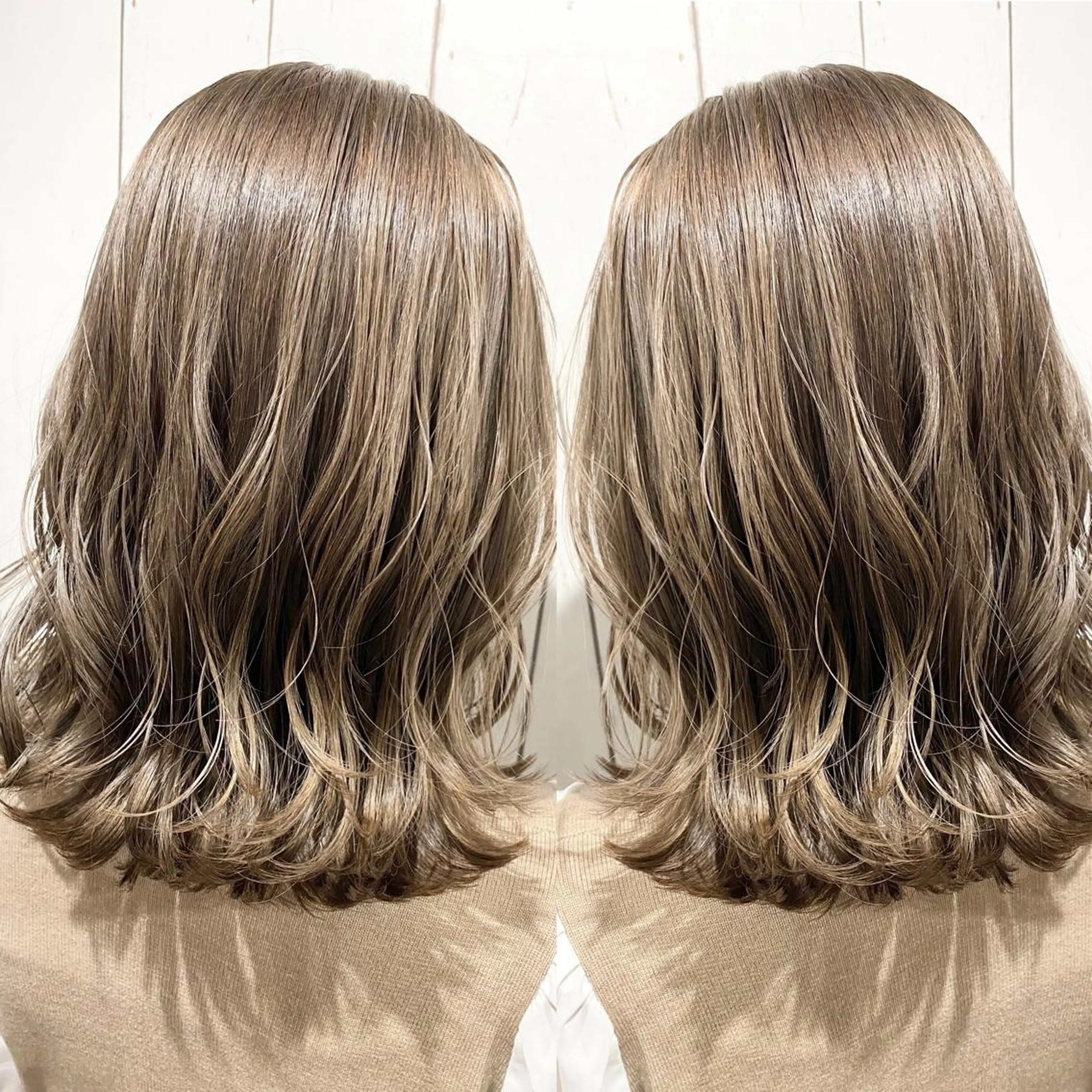 セミロング カラー パーマ ヘアアレンジ アッシュ バレイヤージュ ベージュカラー ブリーチ 透明感カラー ヘアカラー トリートメント 👑指名率No.1 👑坂口飛翔のヘアスタイル