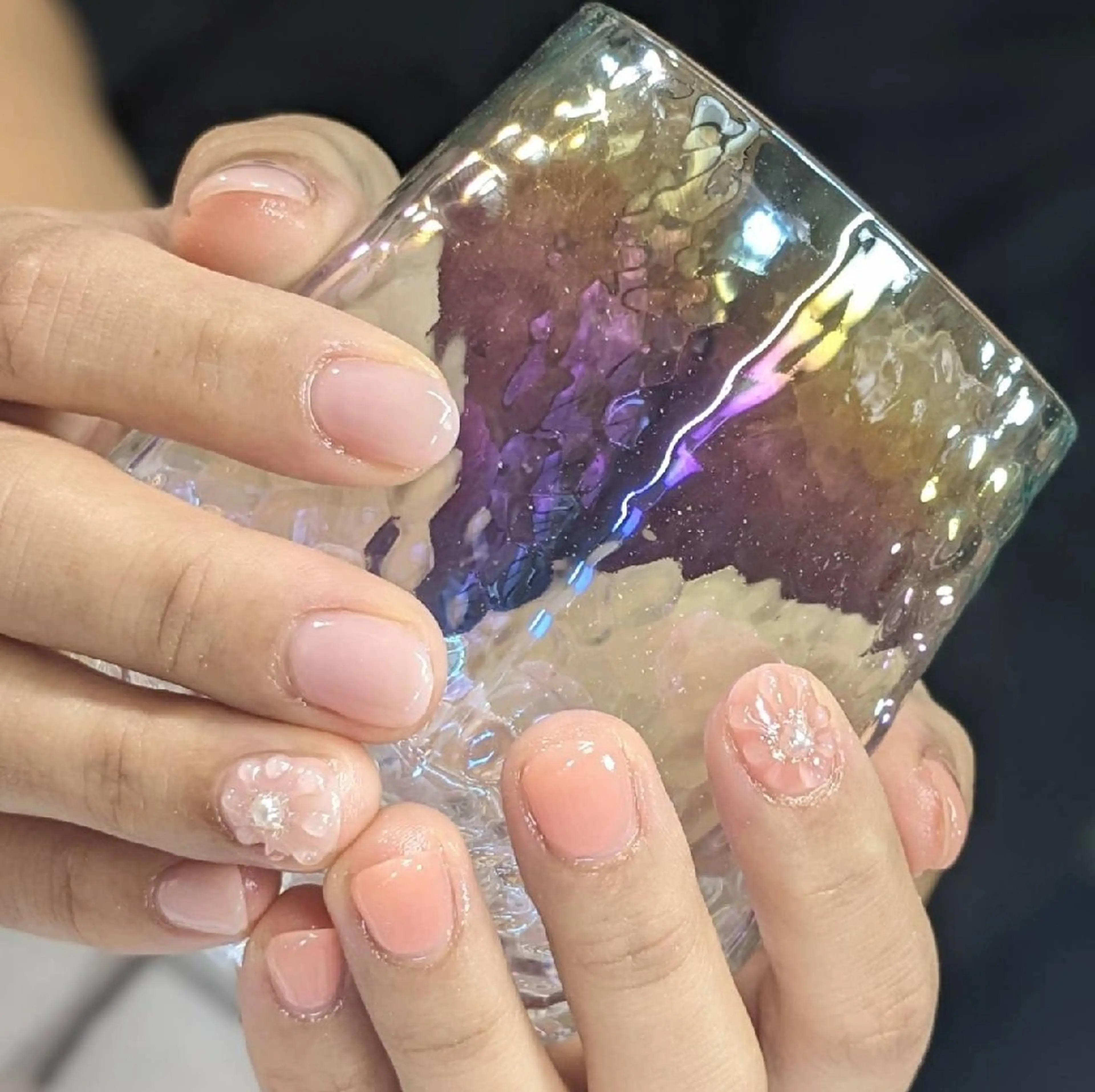 ネイル フラワーネイル ピンク ぷっくりネイル ハンドネイル ネイルサロンベルティ .keikoのネイルデザイン