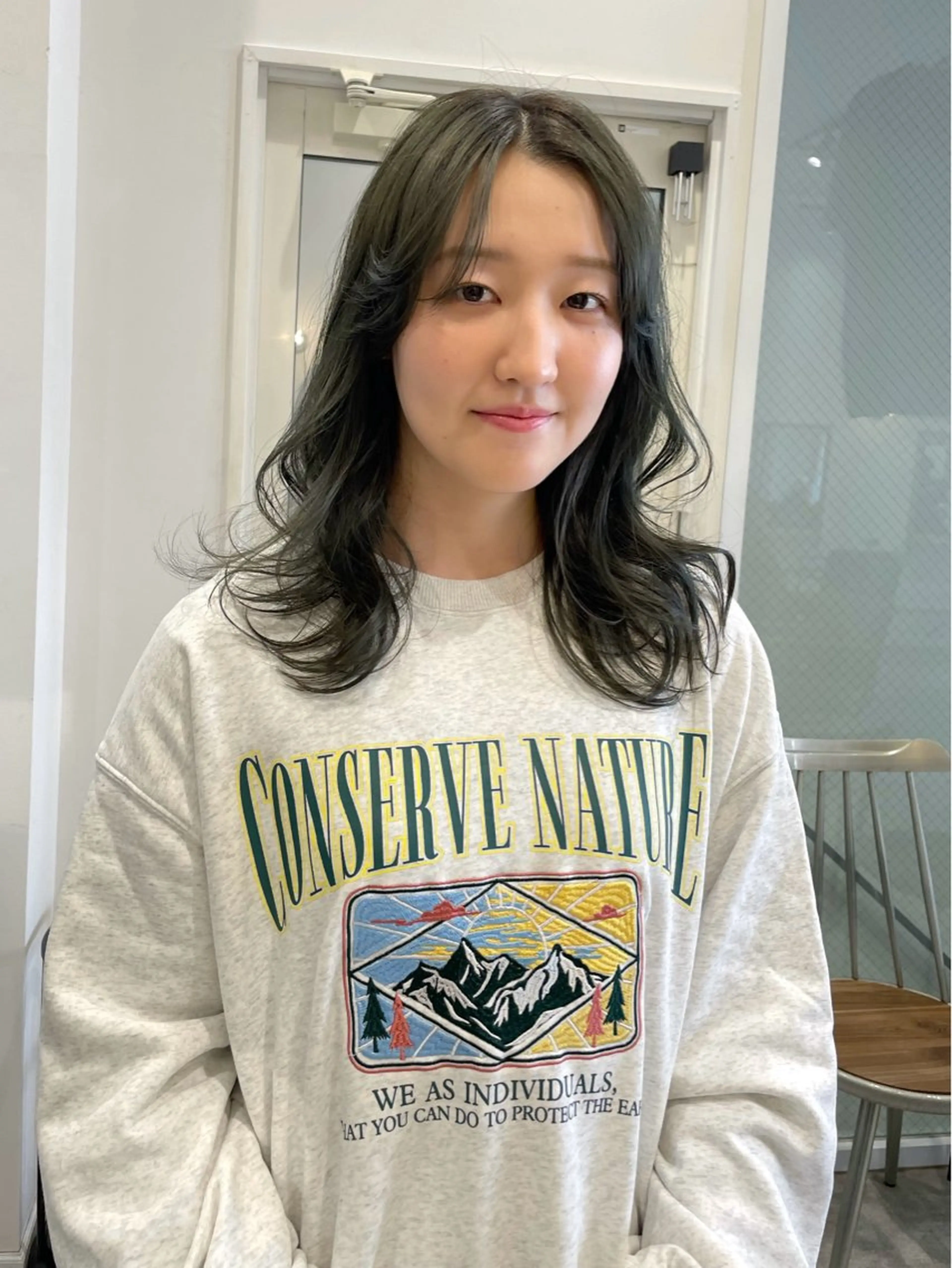 セミロング カット ヘアカラー トリートメント KAZU keshiki大名のヘアスタイル