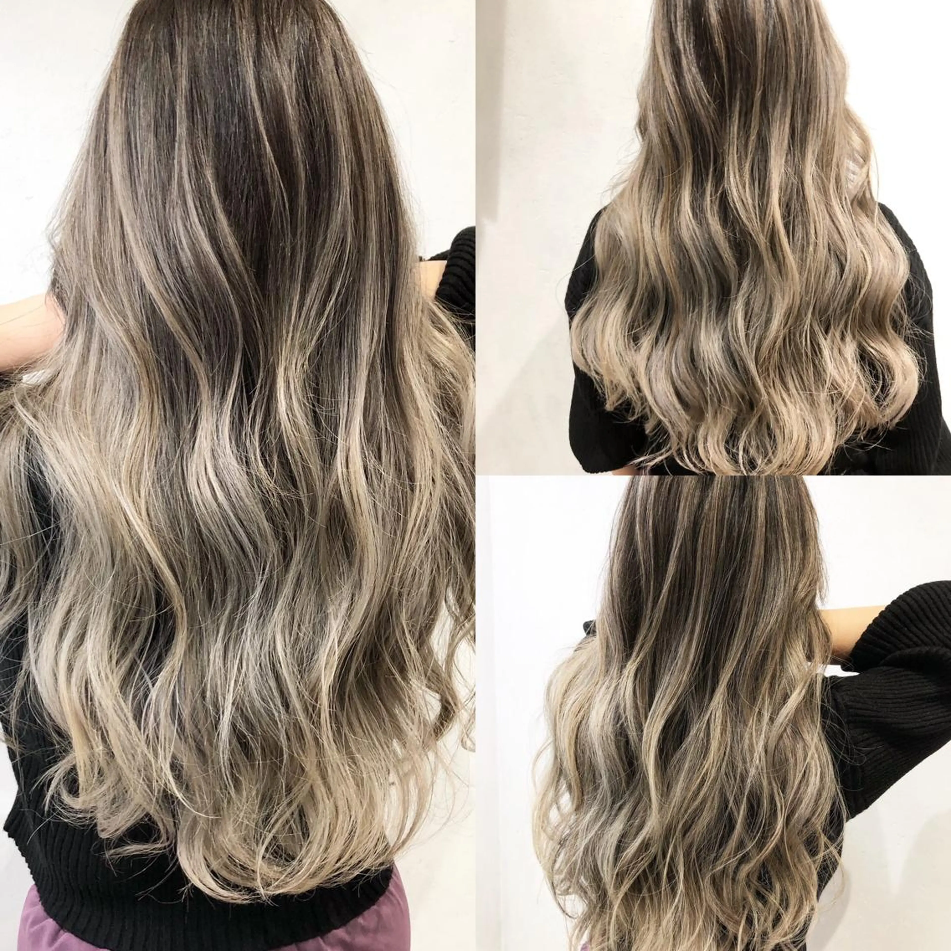 ロング カラー バレイヤージュ レイヤーカット タナカ タクヤのヘアスタイル