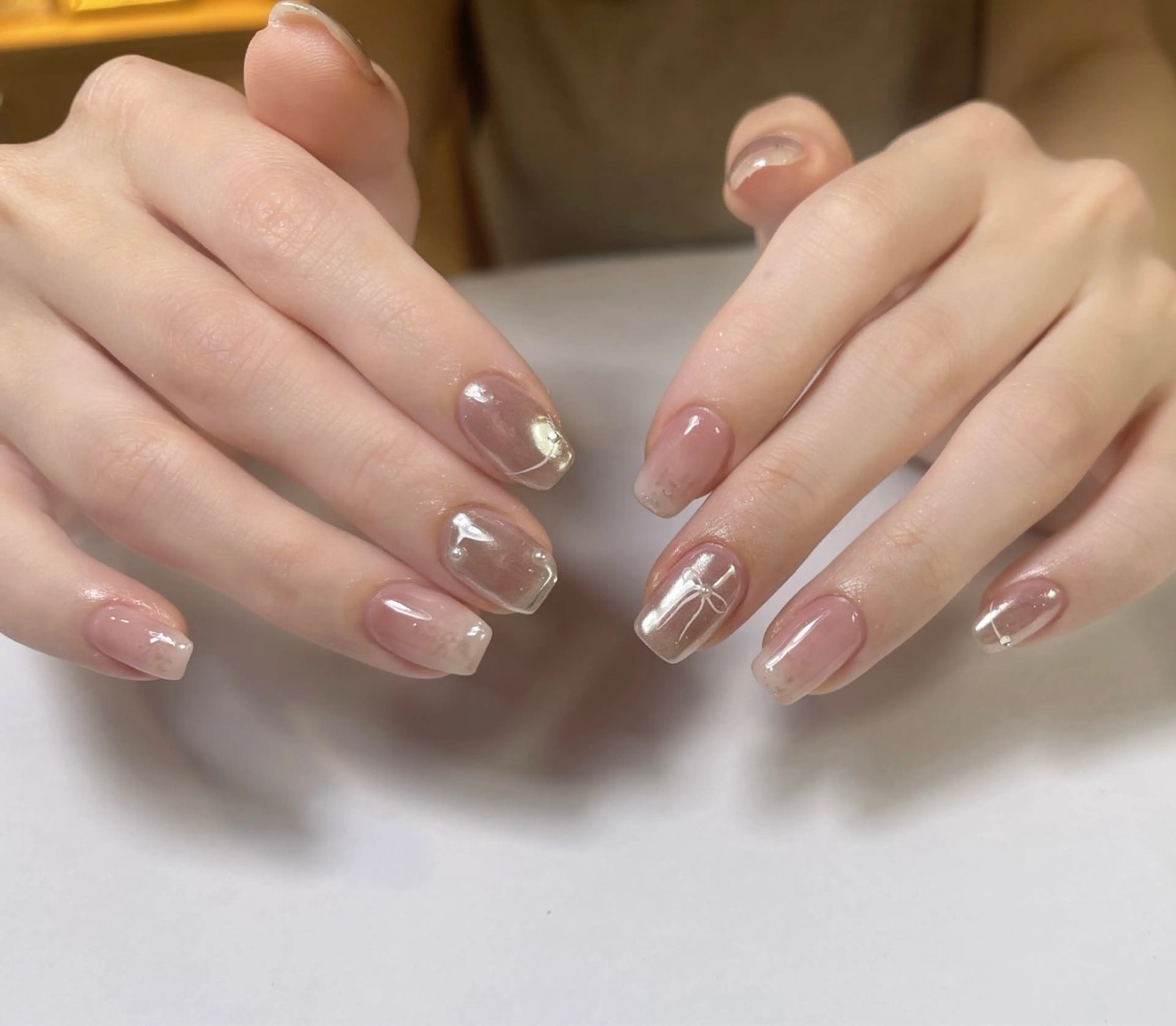 ネイル アートネイル チークネイル 韓国ネイル マグネットネイル ニュアンスネイル chirin nailのネイルデザイン