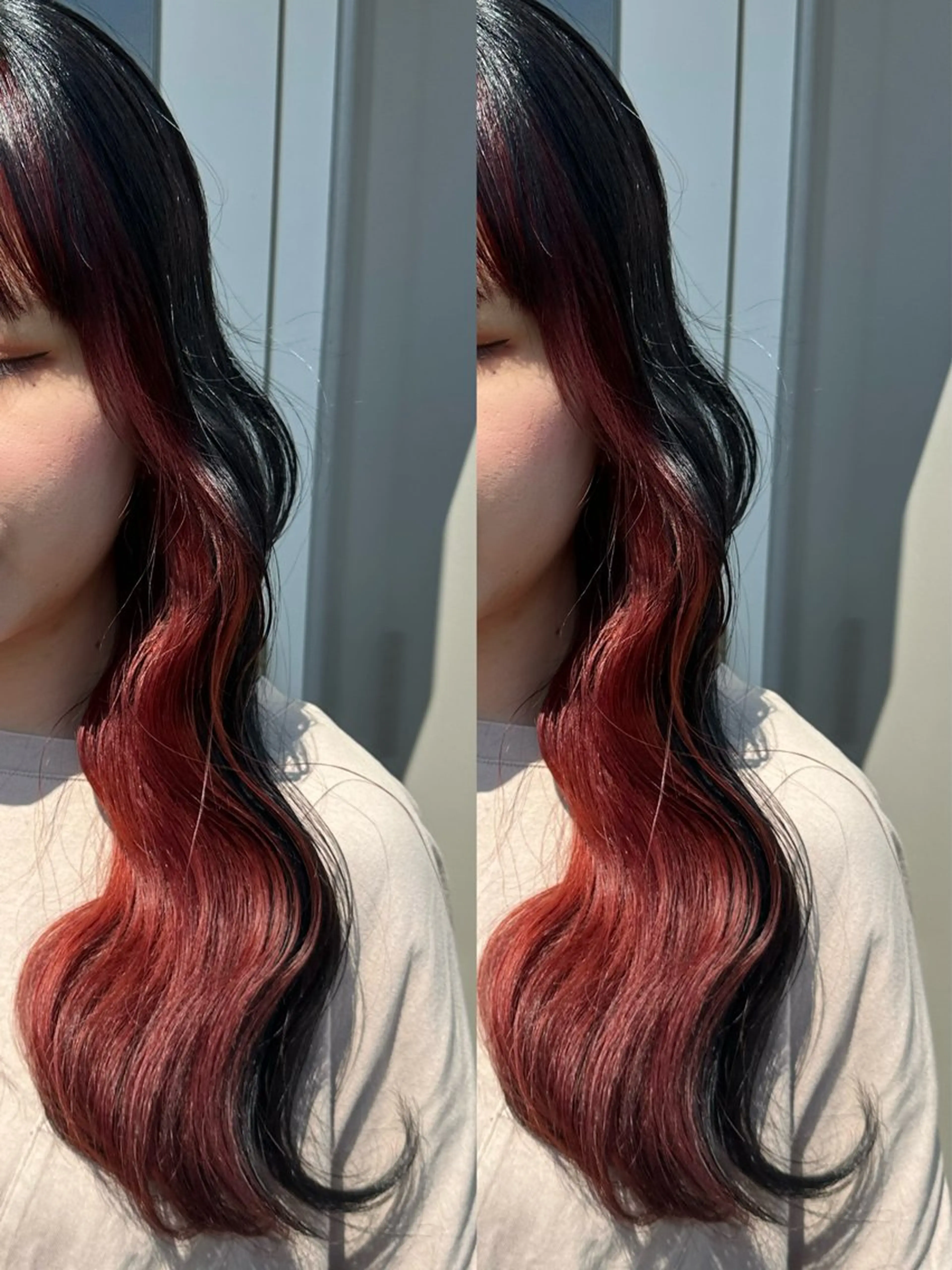 ロング カラー ヘアカラー HANAME 原宿美容室のヘアスタイル