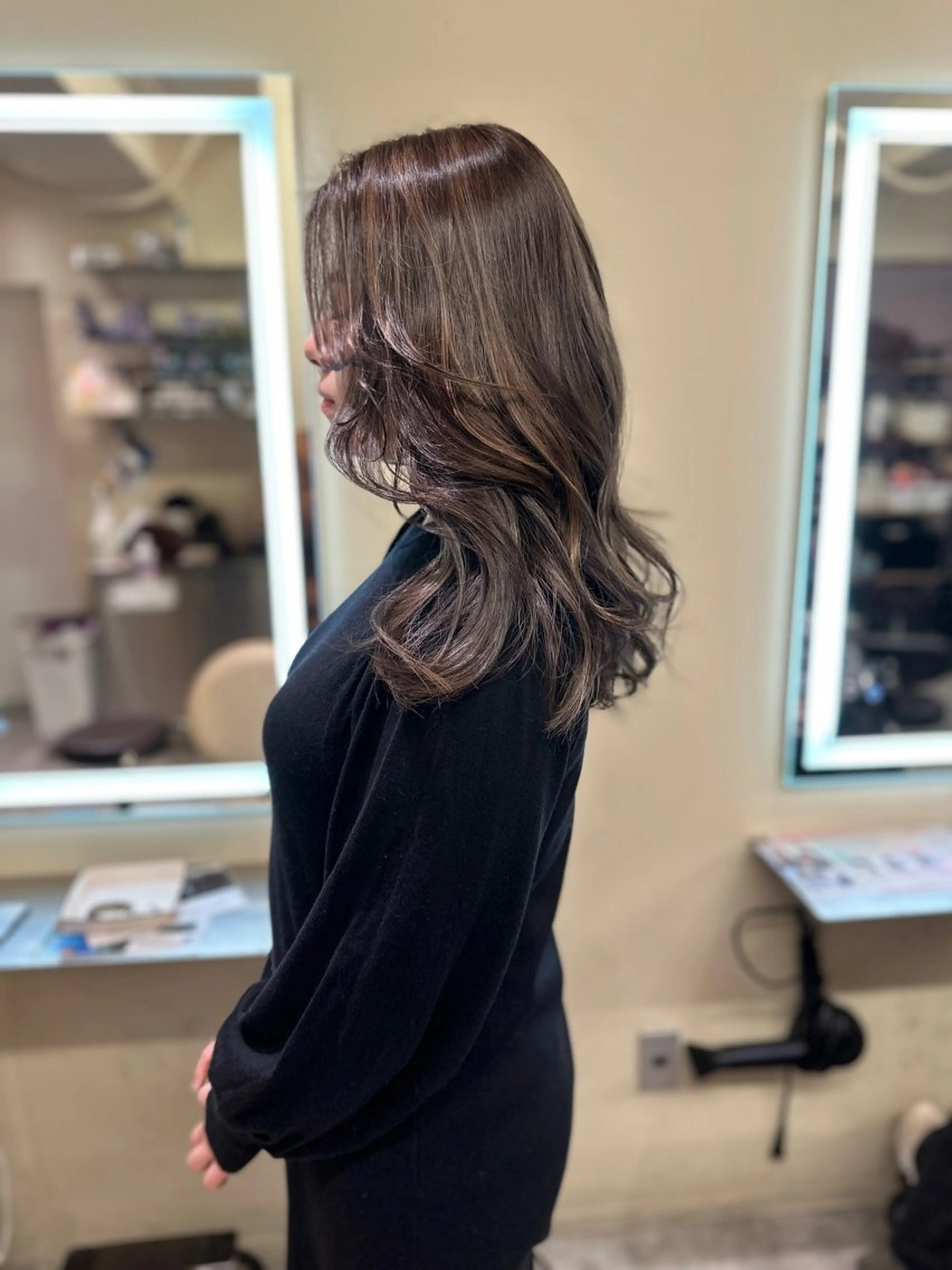 ロング カラー アディクシーカラー バレイヤージュ ブリーチ デザインカラー ダブルカラー ヘアカラー トリートメント opus 店長大和 レイヤー/赤み消しのヘアスタイル