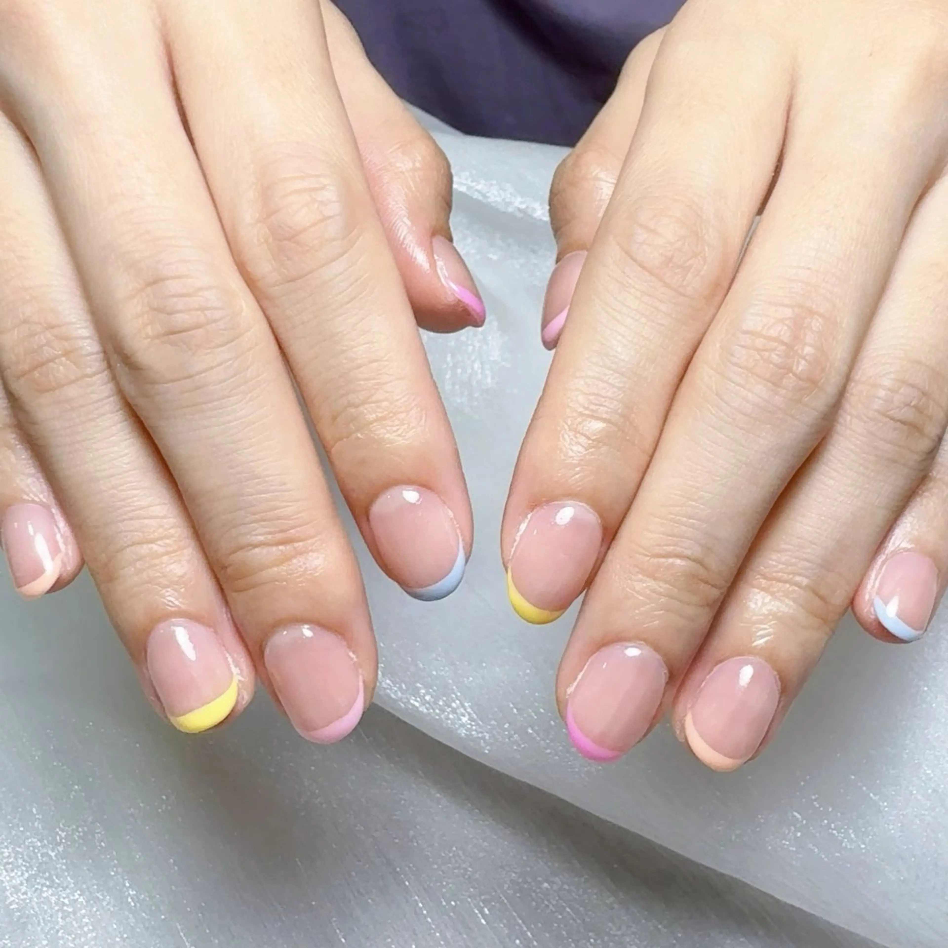 メンズ ネイル メンズ韓国風 アートネイル オーロラネイル ガーリー キラキラネイル ハンドネイル Nail salon 木にいるのネイルデザイン
