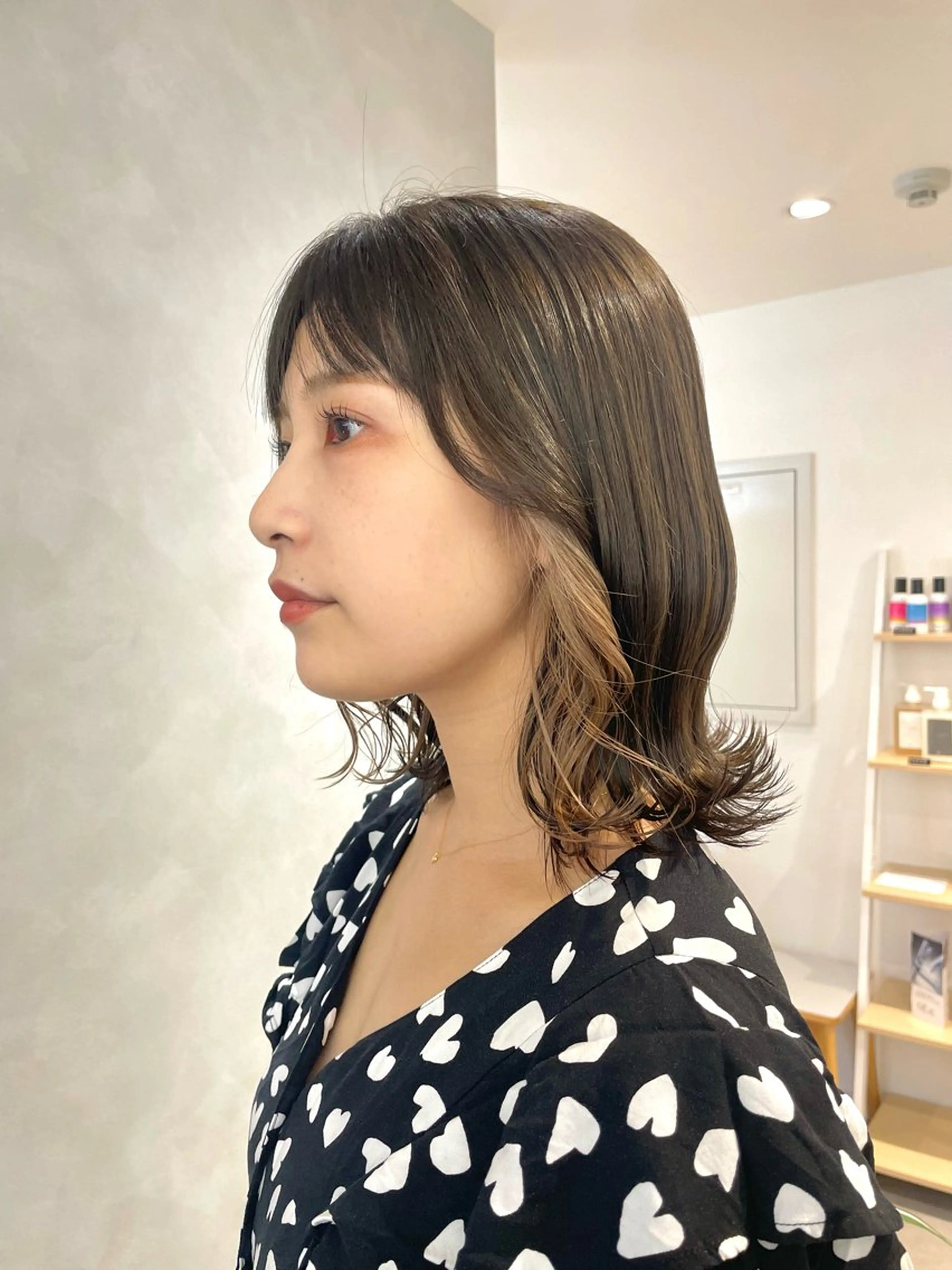 ミディアム カラー ヘアアレンジ ヘアカラー トリートメント 🎀ダブルカラーレイ ヤーyuuri🎀のヘアスタイル