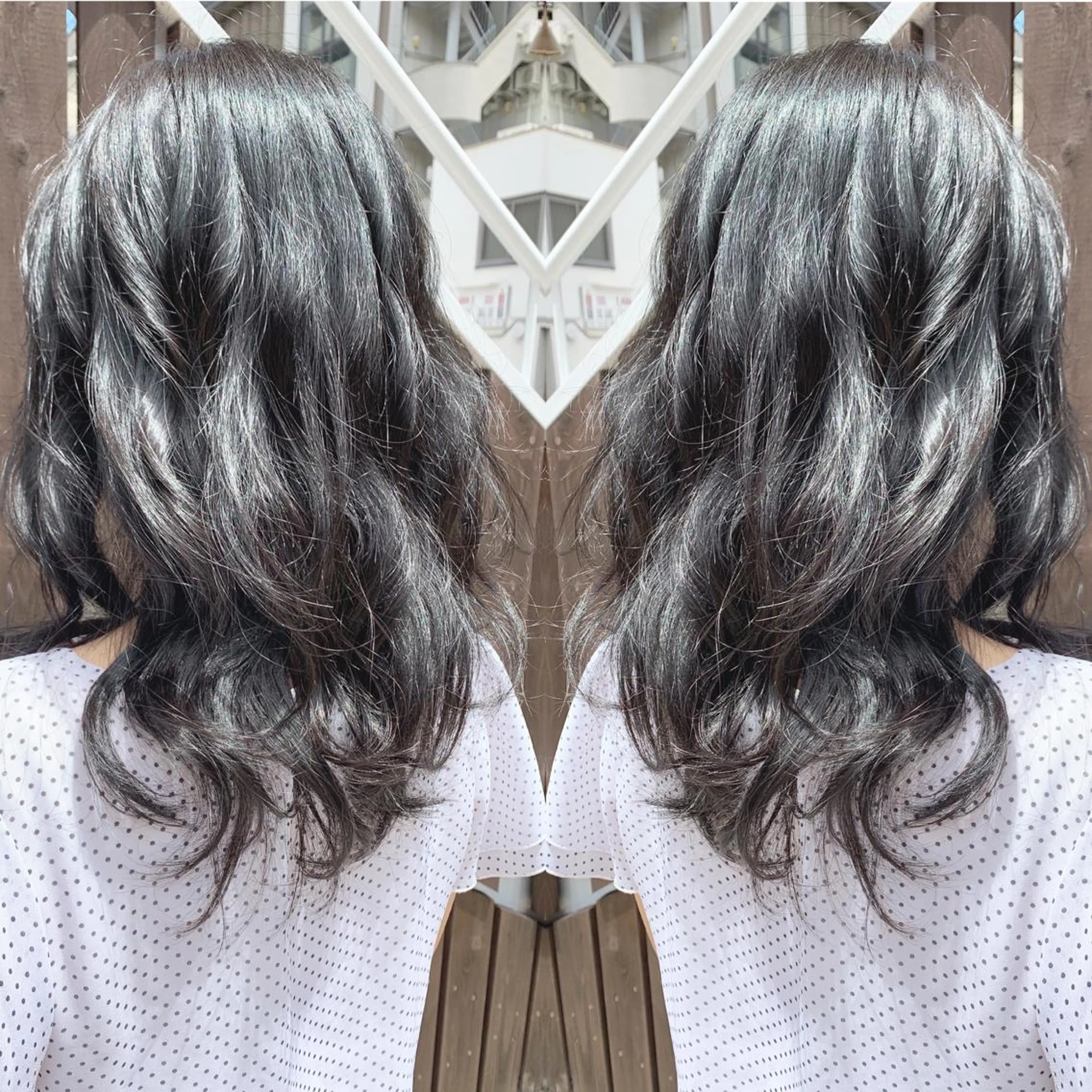 セミロング カット ヘアカラー H所属・H (エイチ) 烏丸御池店のヘアスタイル