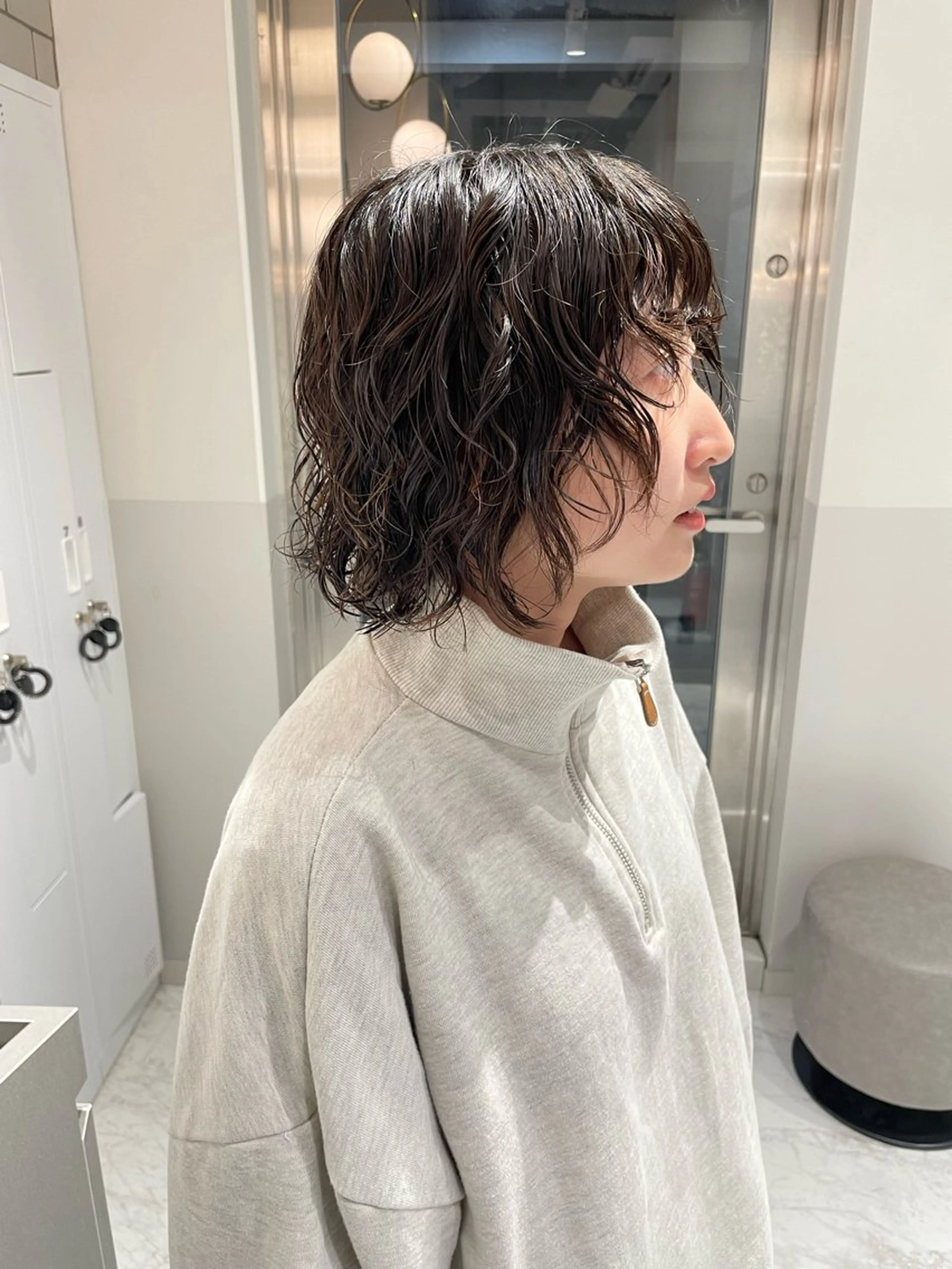 ショート パーマ カット パーマ satsuki 暖色・ブラウンカラーのヘアスタイル
