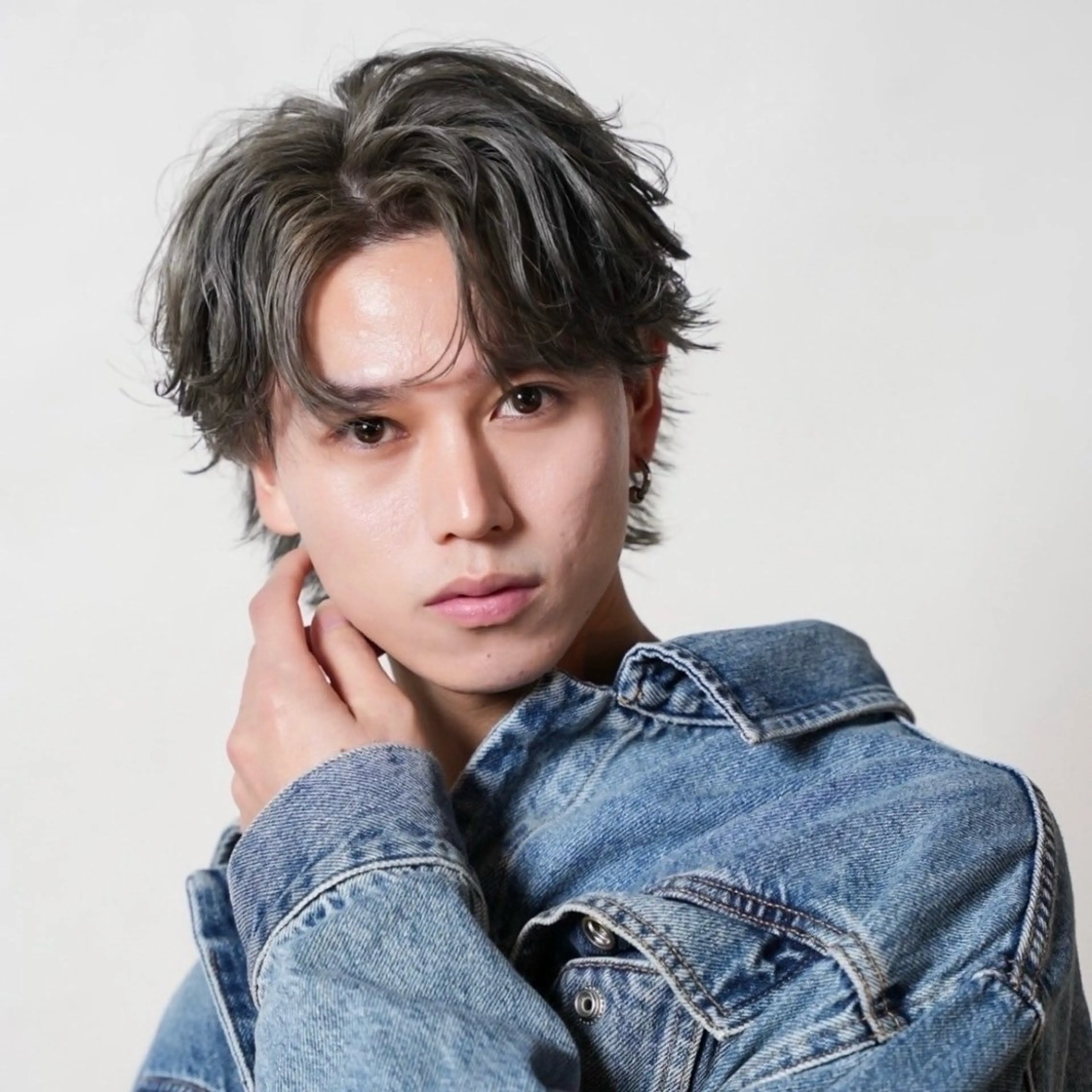 ミディアム カラー パーマ メンズ カット ヘアカラー パーマ トリートメント ハイトーン/メンズマ ッシュ/KYOHEIのヘアスタイル