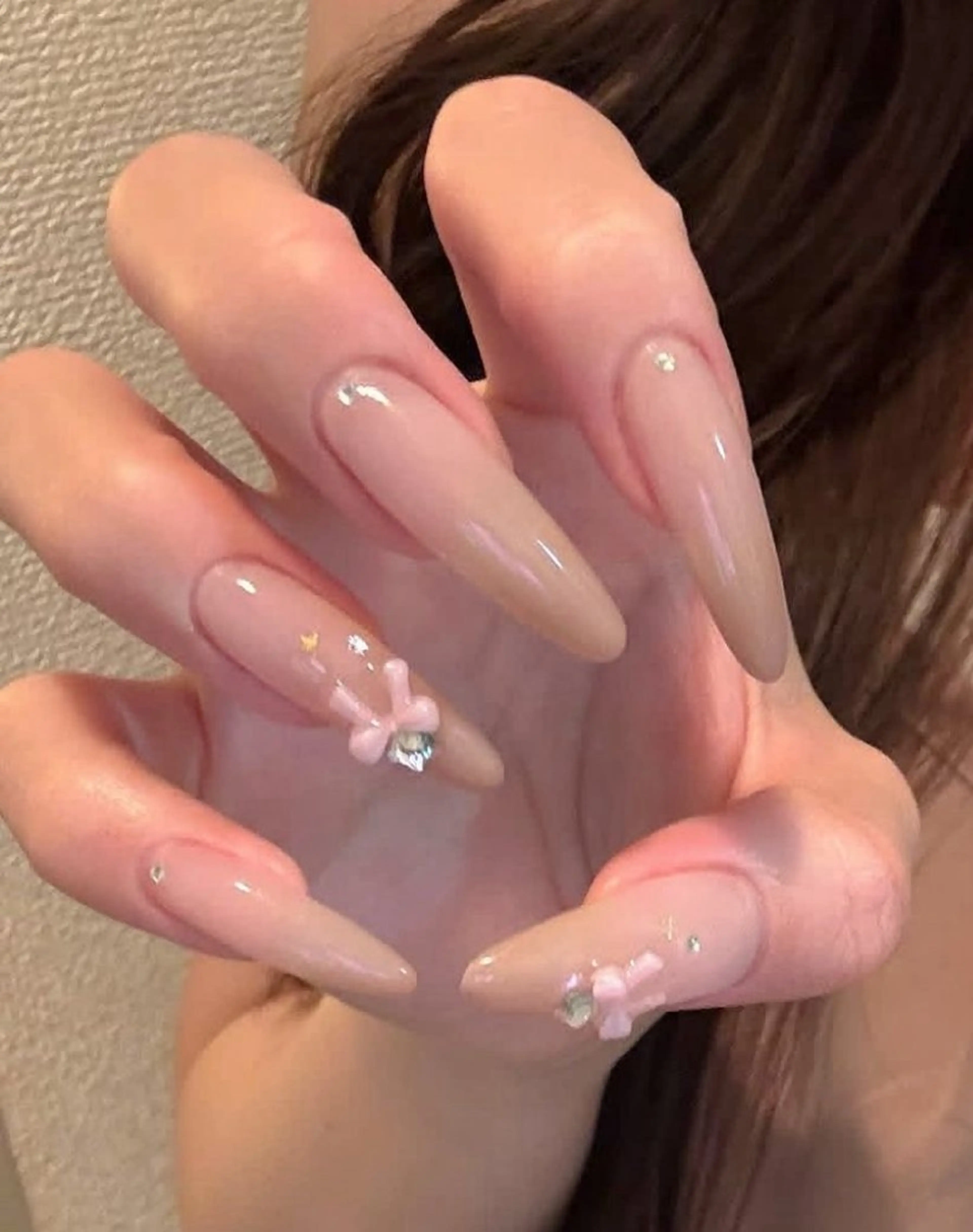 ネイル 韓国ネイル 持ち込み ニュアンスネイル ネイルチップ 冬ネイル RINN ANA.CHUOのネイルデザイン