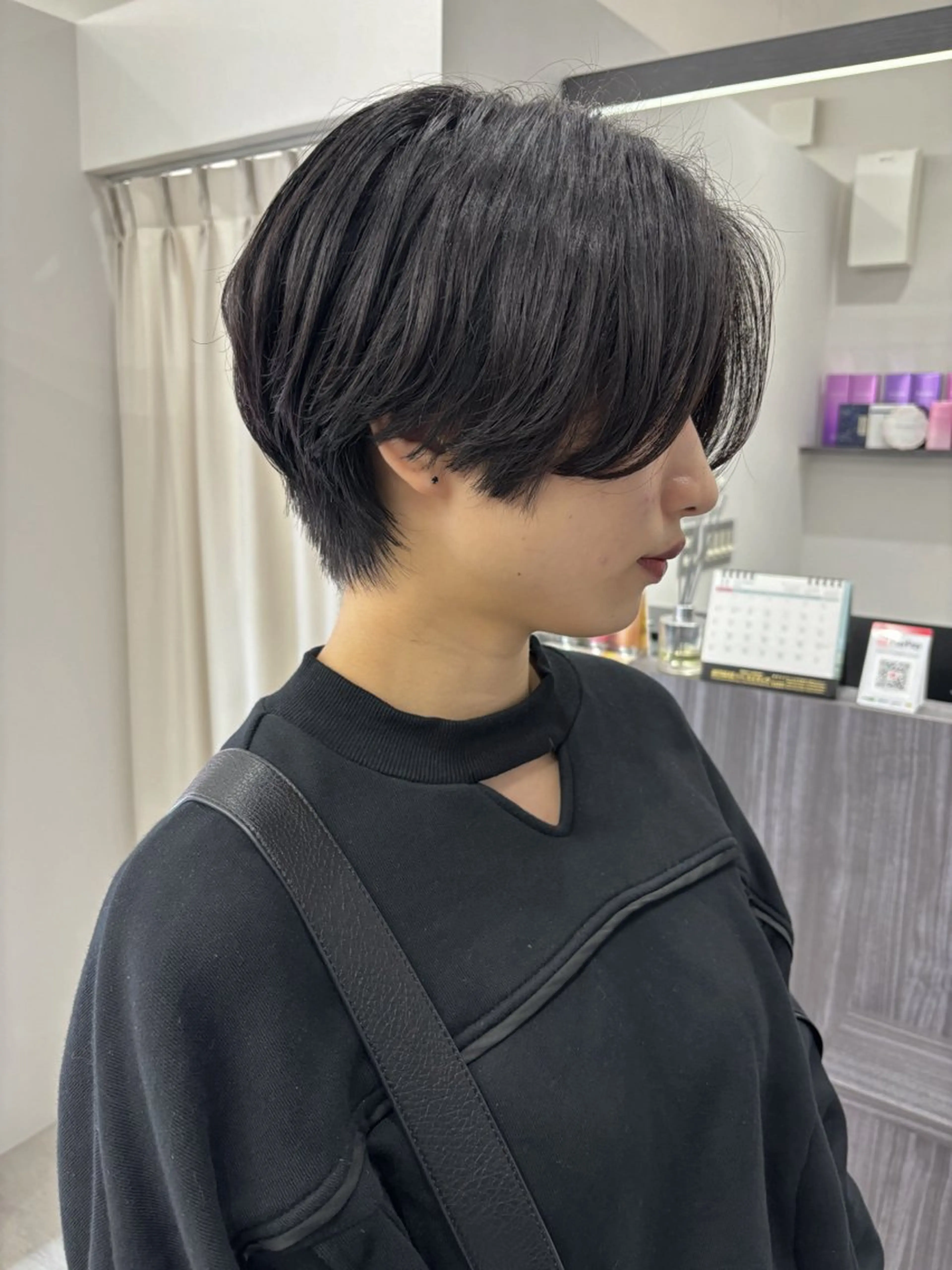 ショート ショートボブ ハンサムショート ボブ ショートヘア カット ヘッドスパ 新村 華奈絵のヘアスタイル