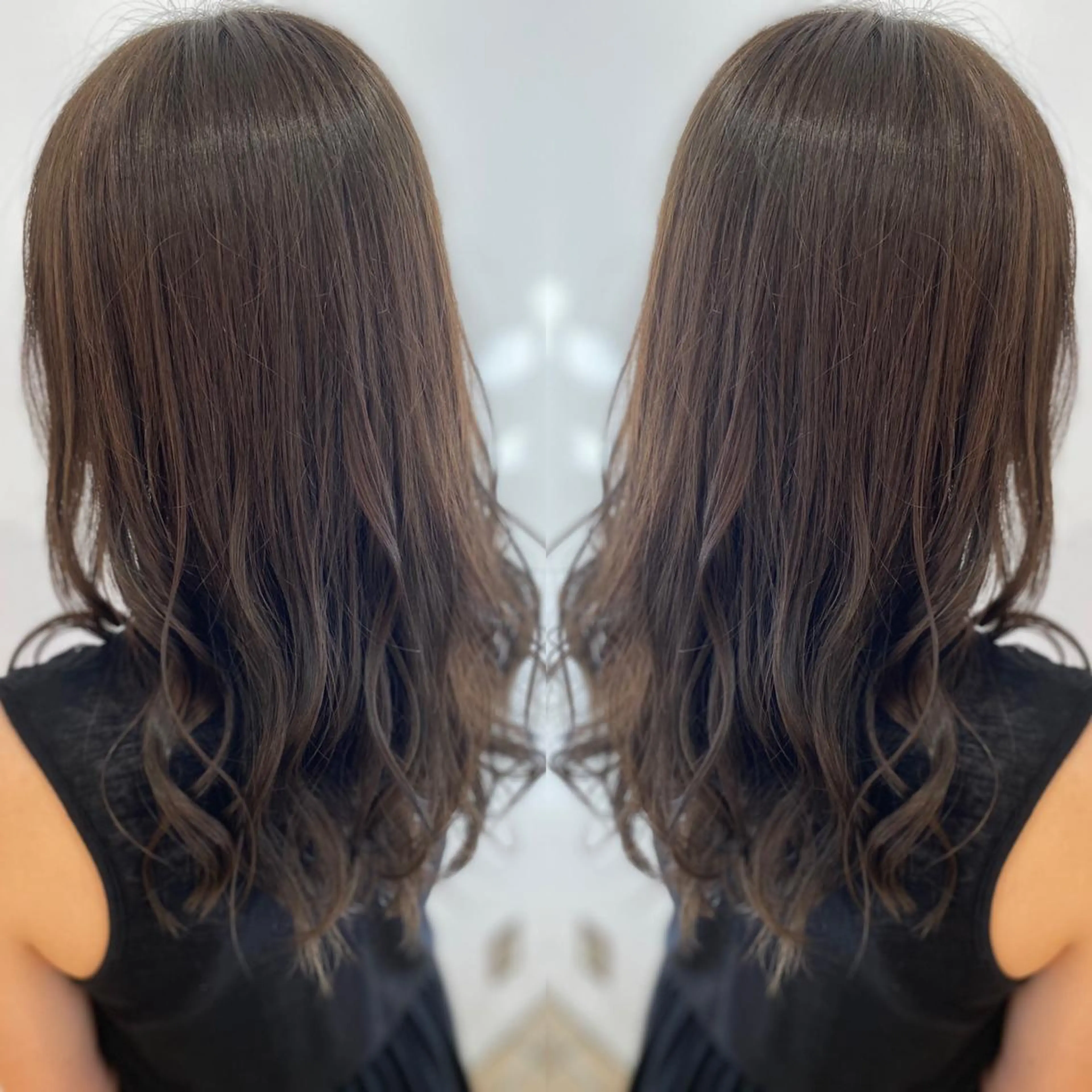 セミロング カラー グレージュ モカグレージュ 縮毛矯正職人/艶髪 ✨️村上 渉のヘアスタイル