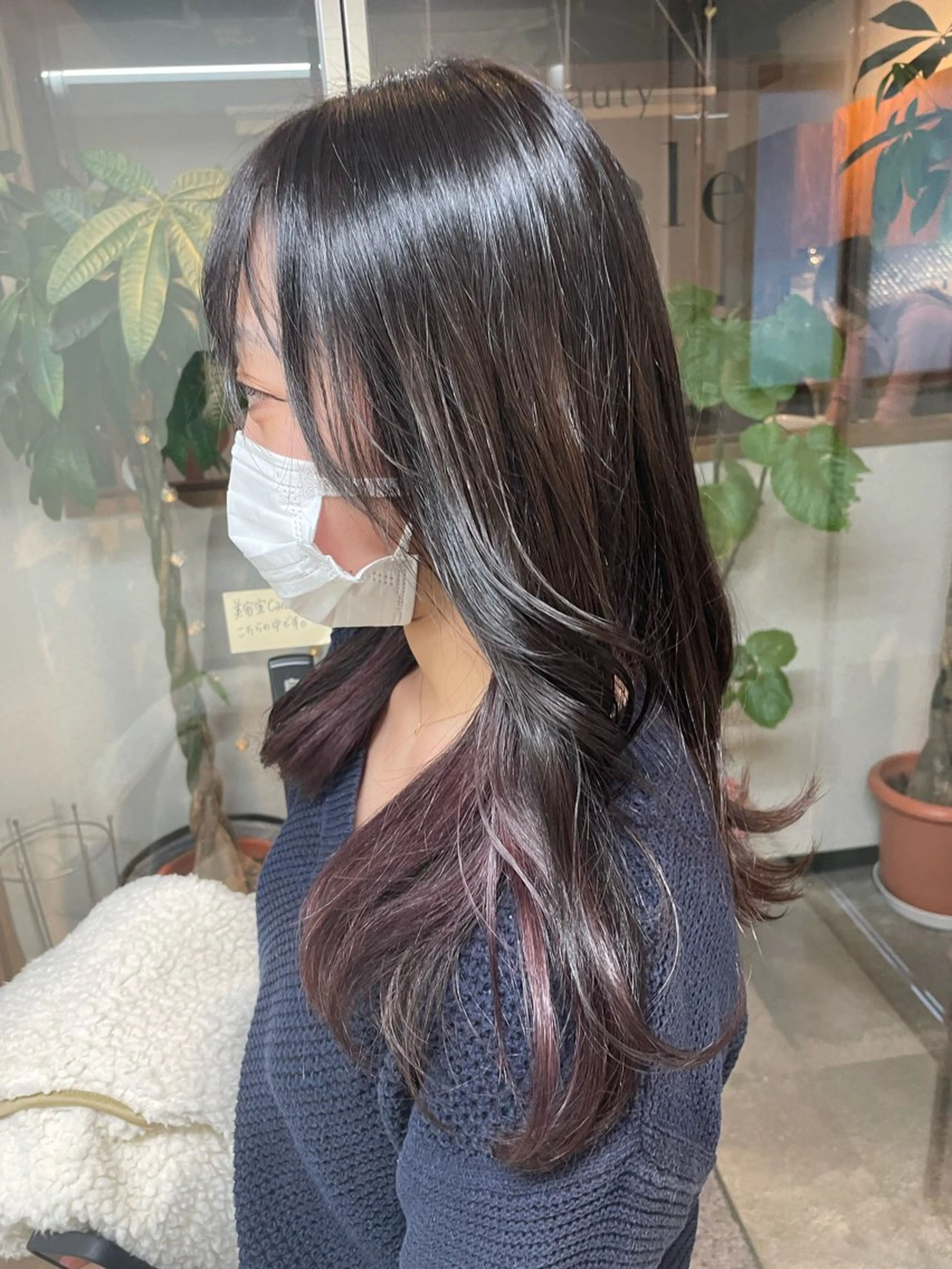 セミロング カラー インナーカラー レッドカラー ヘアカラー トリートメント 髪質改善/ブリーチ 田代 龍我のヘアスタイル