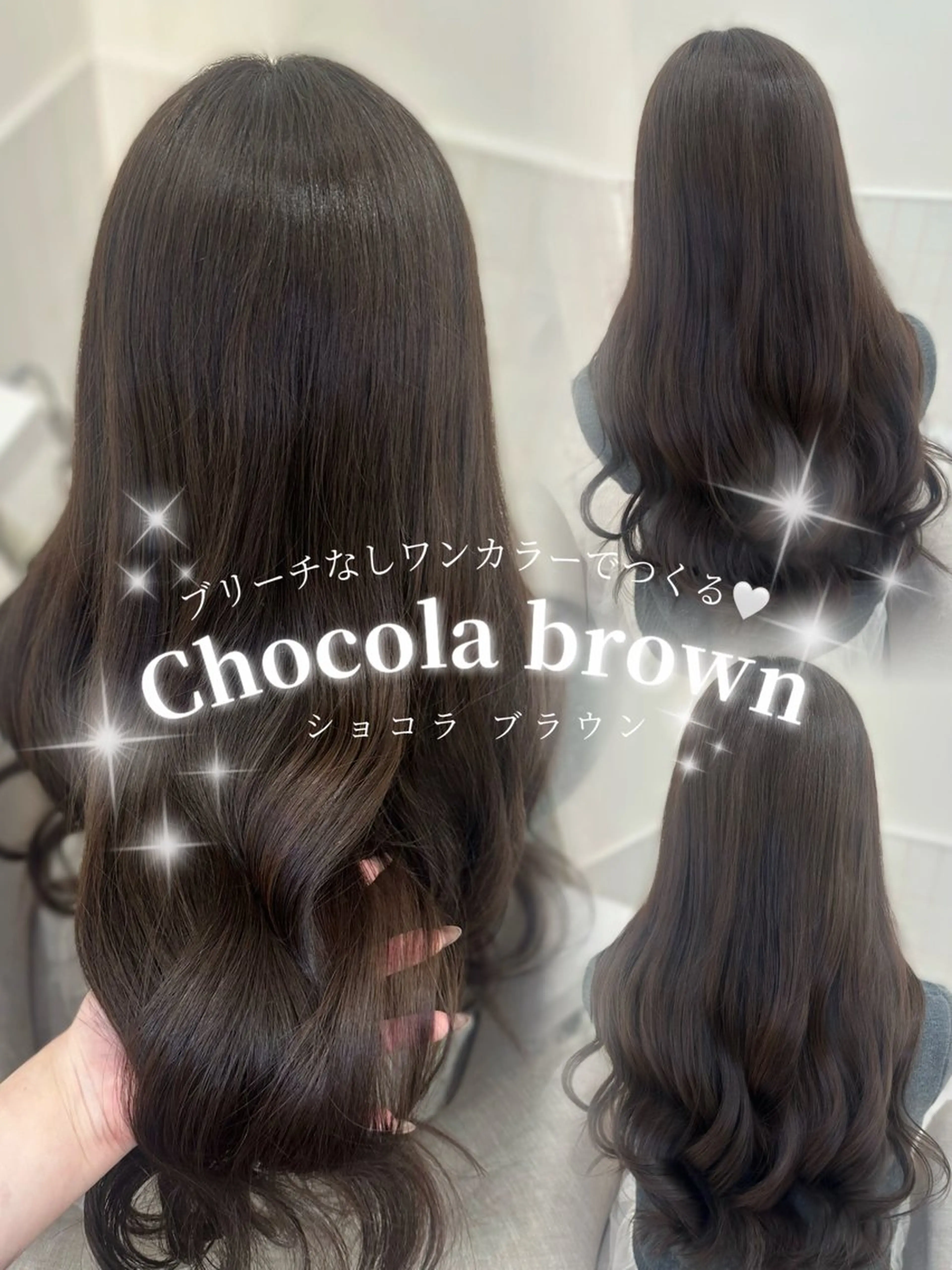 ロング カラー ブリーチ ブラウンカラー ショコラブラウン ブリーチなしカラー ヘアカラー 🎀ちゃんりお🎀 /ブリーチなしカラーのヘアスタイル