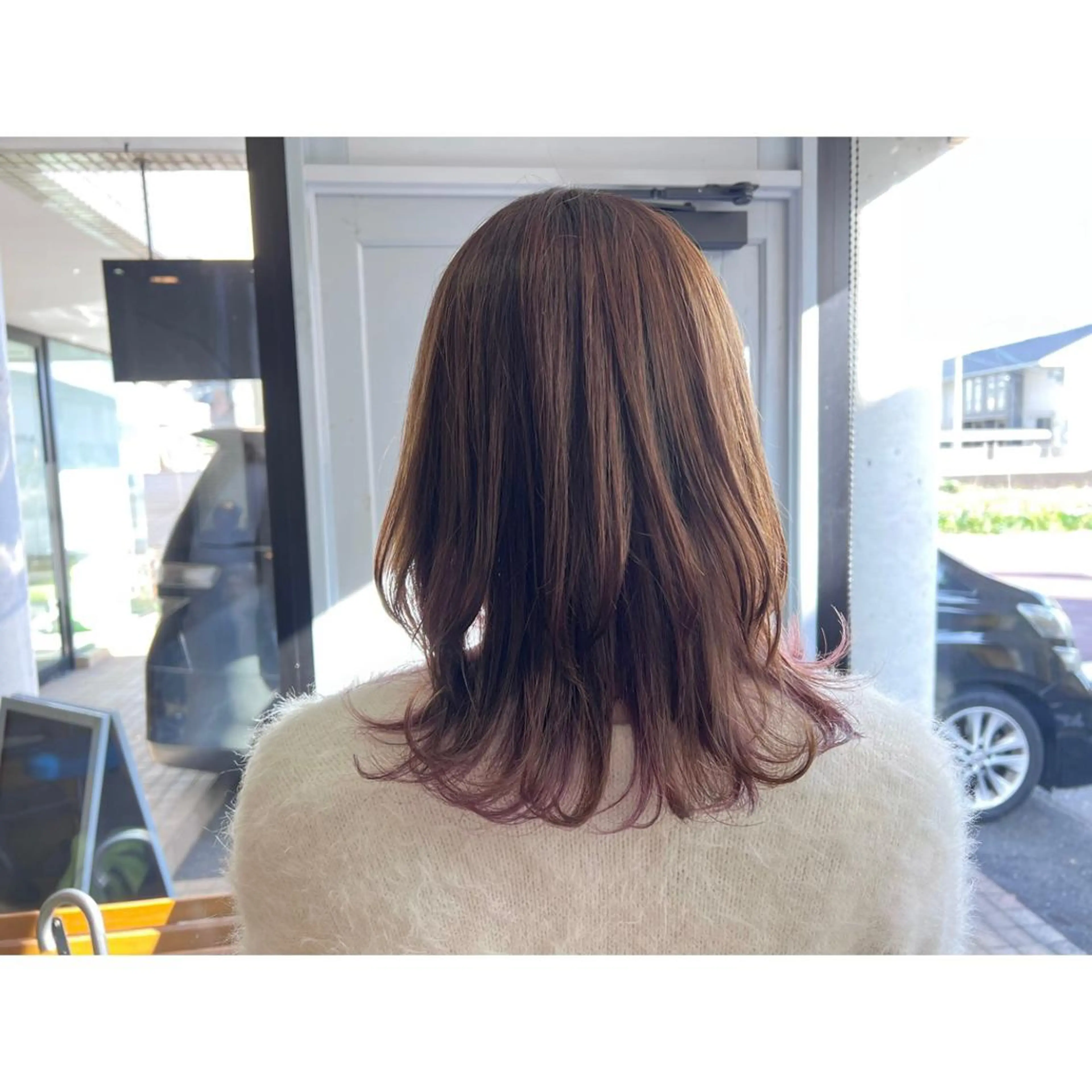 ロング カラー ピンクカラー バイオレットカラー ヘアカラー トリートメント ツキダテ ユイのヘアスタイル