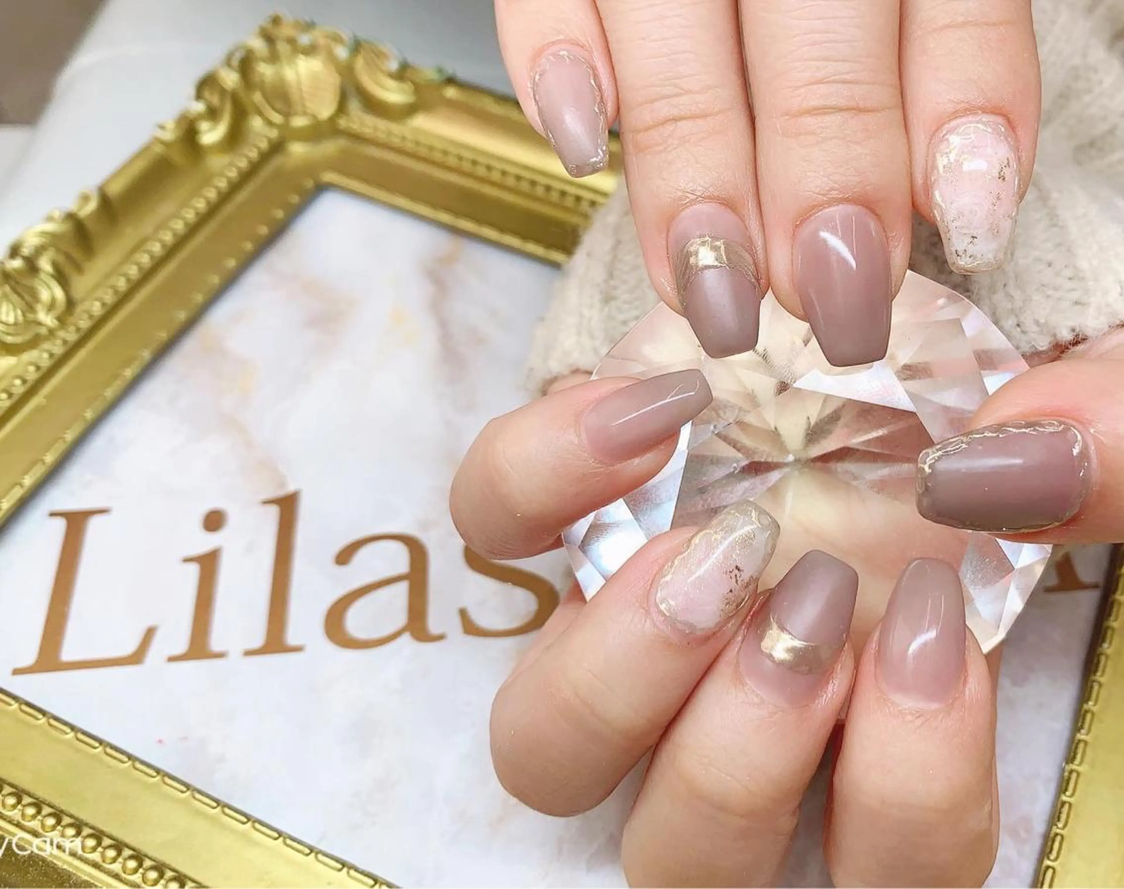 ネイル ジェルネイル グラデーション 卒業式 ハードジェル ラメ(グリッター) Lilas Nailのネイルデザイン