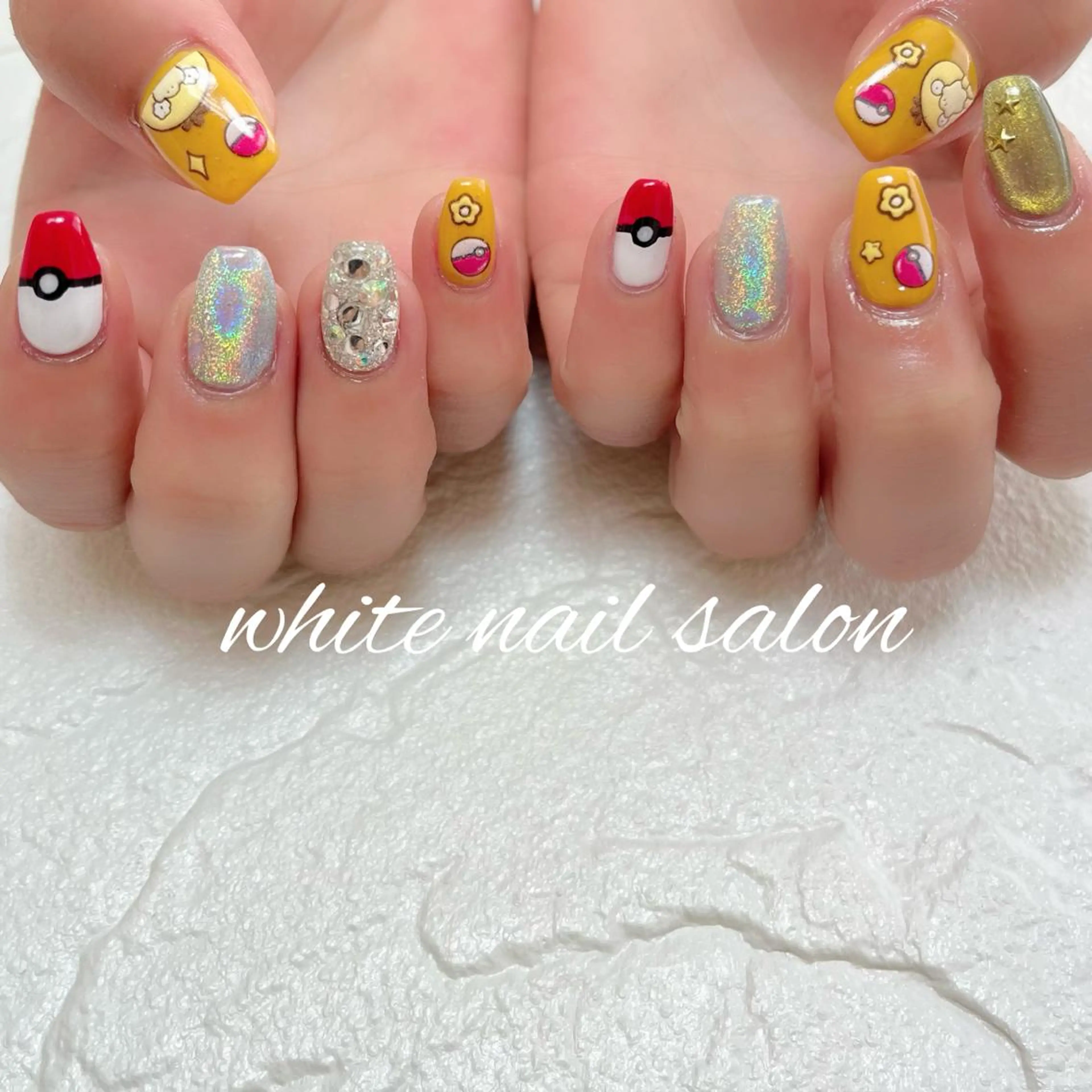 ネイル フットネイル ジェルネイル ハードジェル ラメ(グリッター) 持ち込み ハンドネイル white nail salonのネイルデザイン
