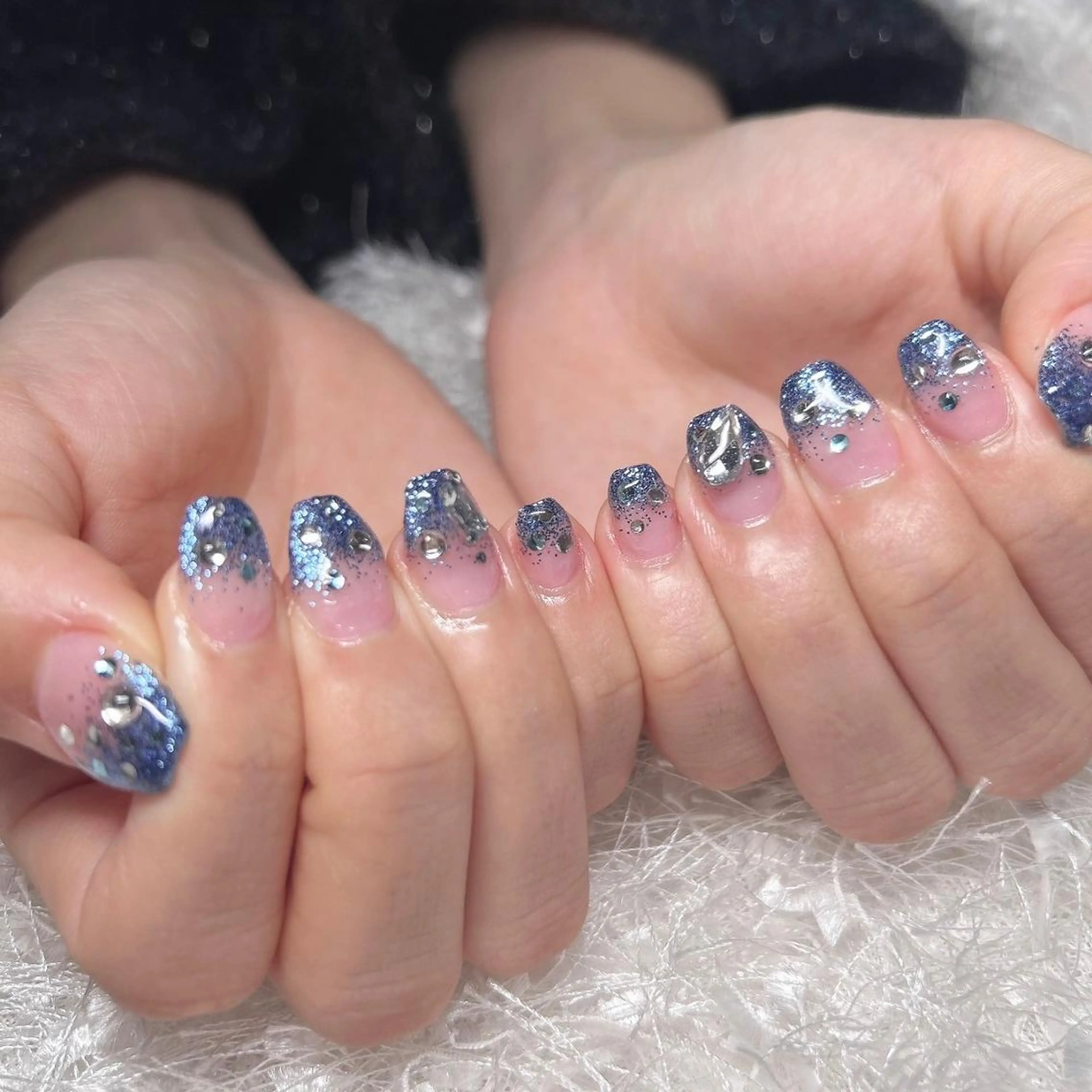 ネイル 長さ出し フレンチネイル ジェルネイル グラデーション 韓国ネイル ハンドネイル Nail&eye Belire 新宿のネイルデザイン