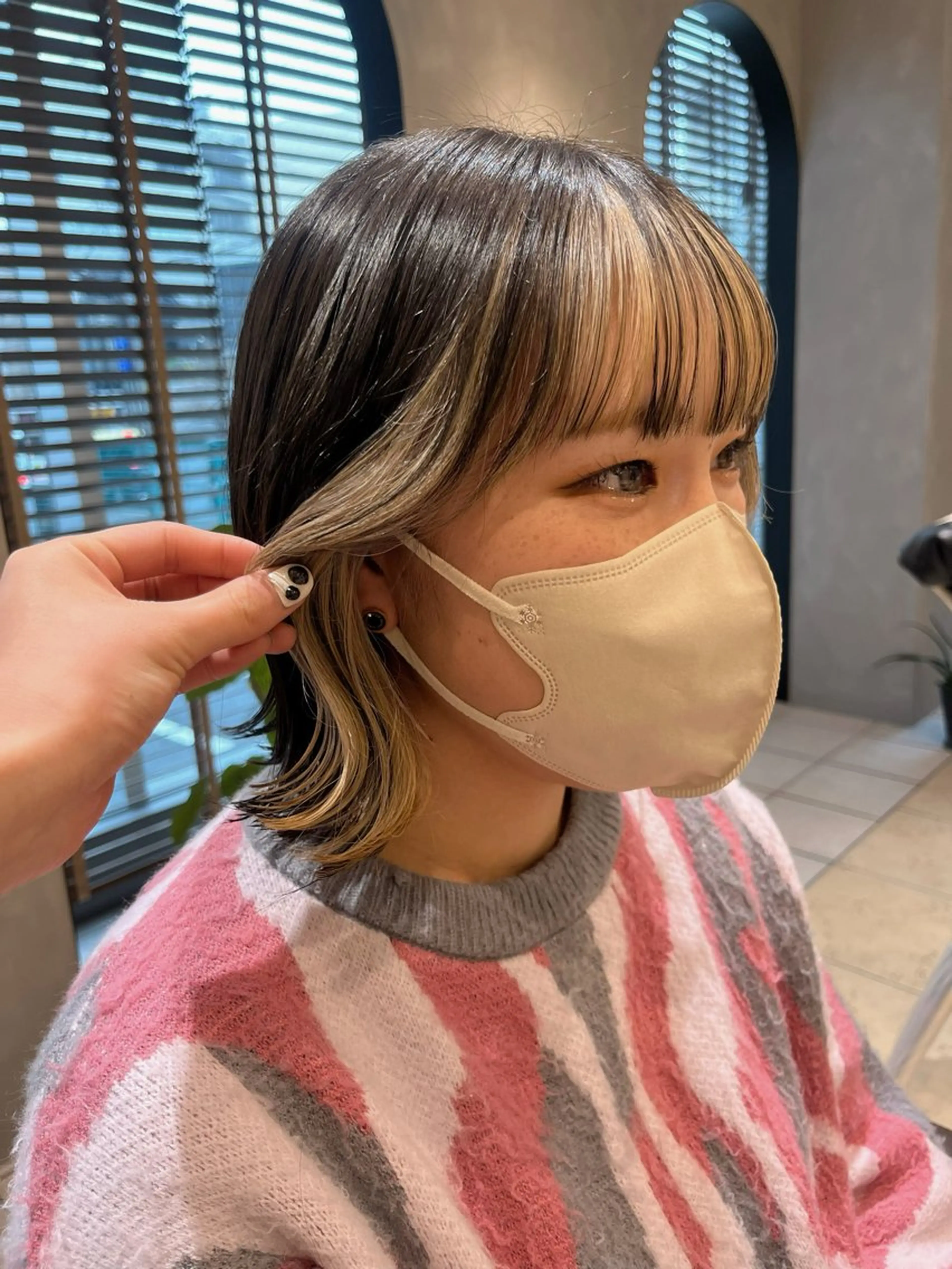 ミディアム HINA/栄/ボブ/ ボブパーマ/インナーのヘアスタイル