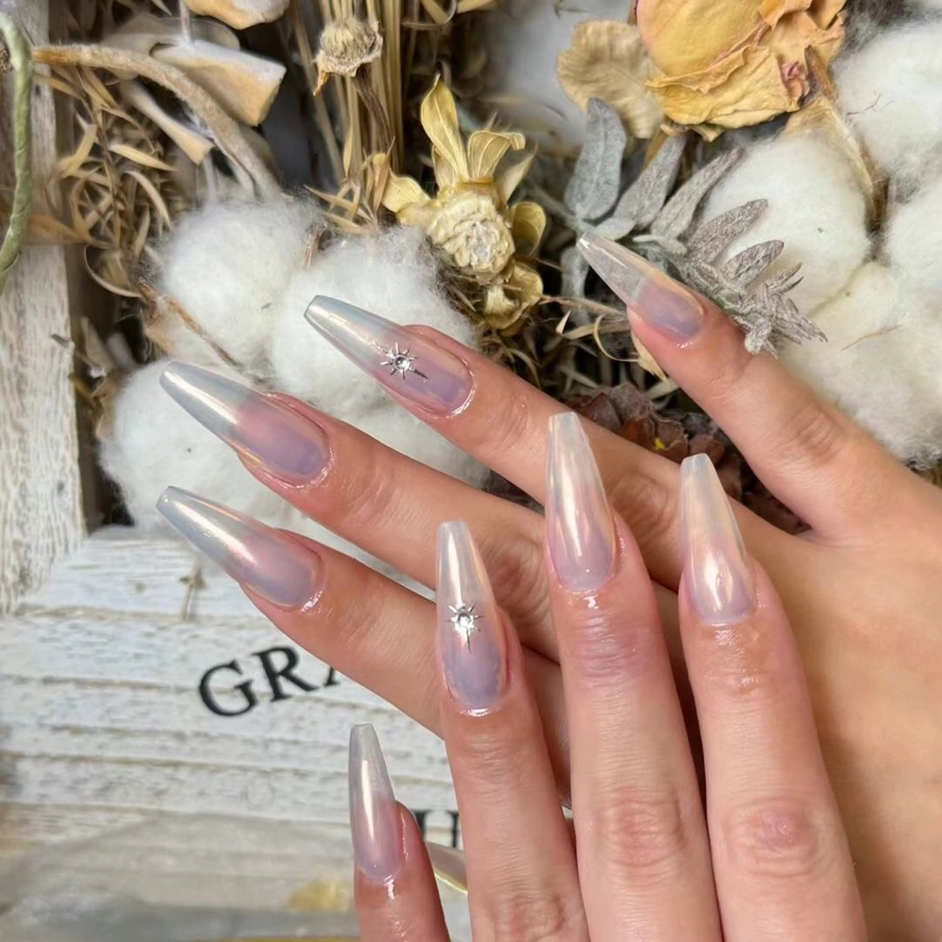 ネイル アートネイル オーロラネイル クリアネイル フラワーネイル フットネイル babarla Nailのネイルデザイン