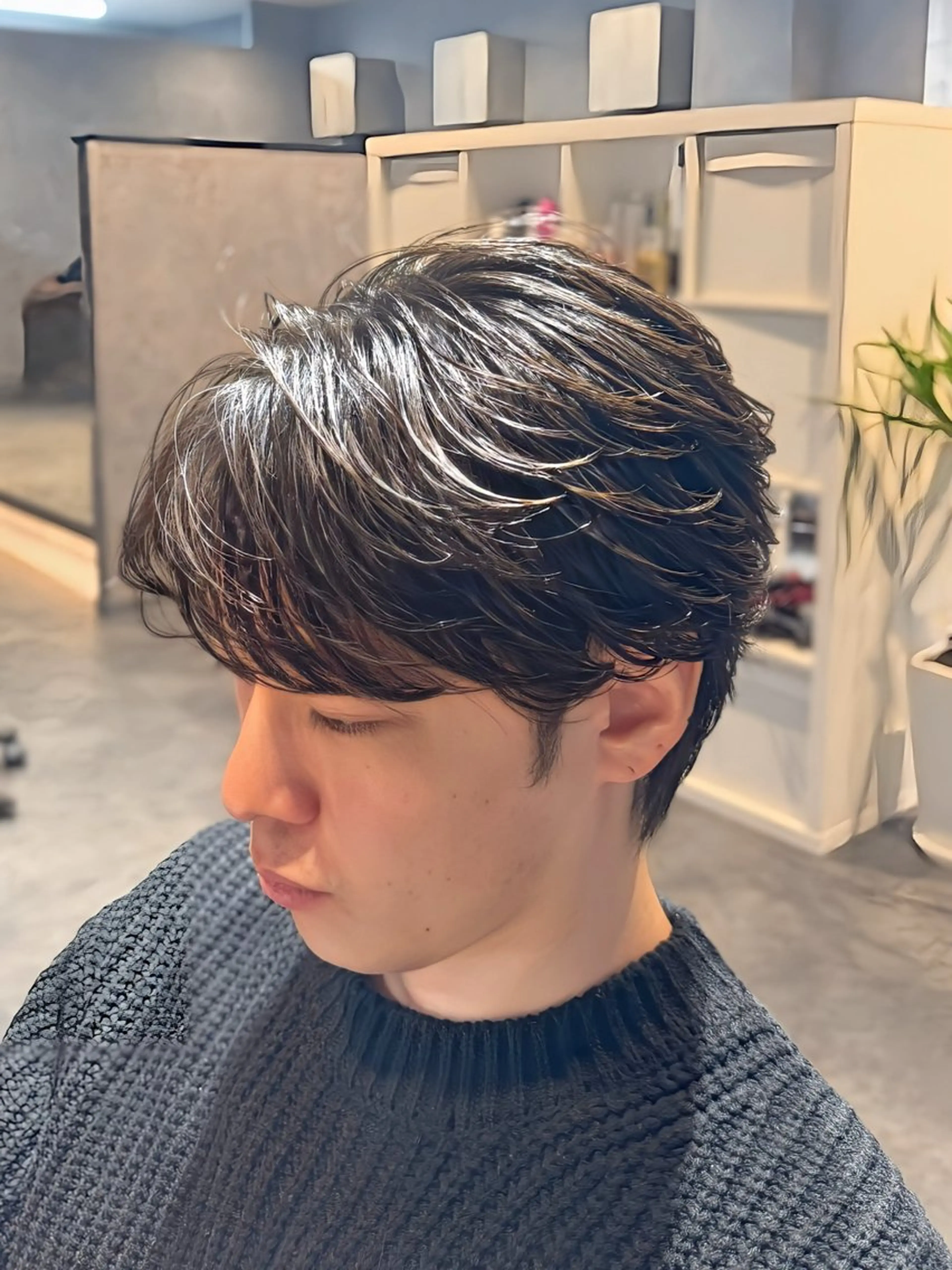 ミディアム パーマ メンズ 曲がる縮毛矯正 masashiのヘアスタイル