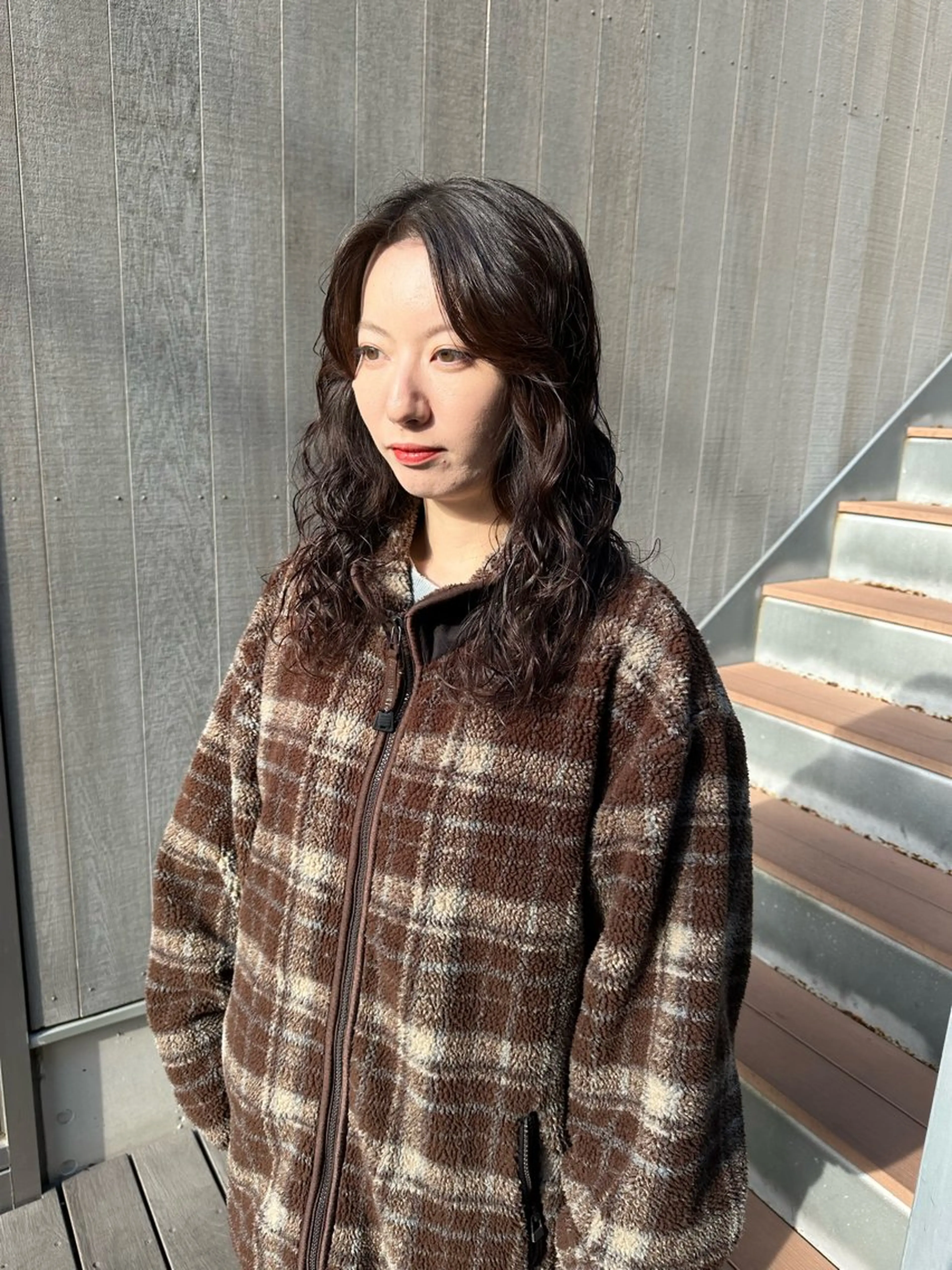 セミロング パーマ 似合わせレイヤー 海外風レイヤーmioのヘアスタイル