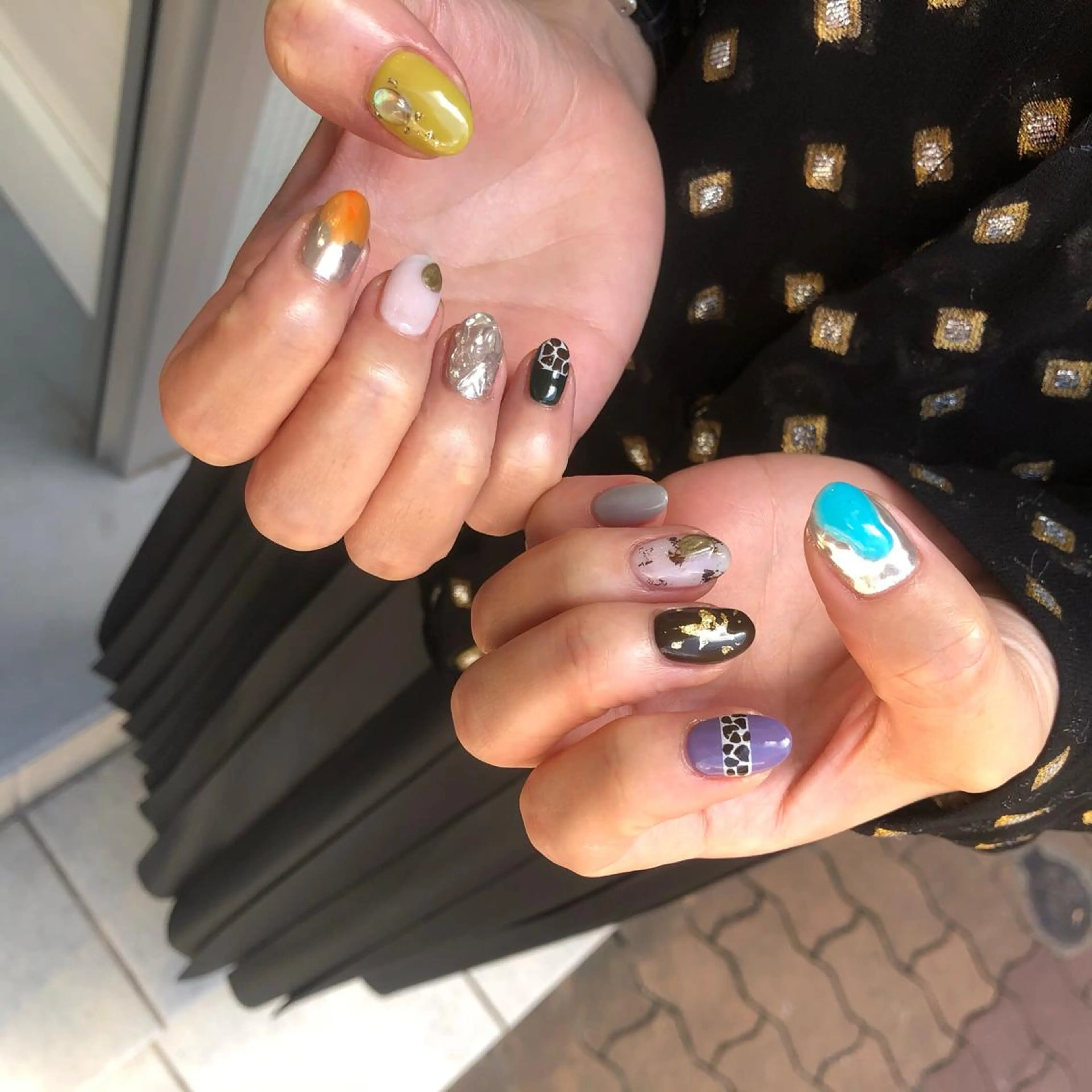 ロング カラー ヘアアレンジ キッズ ネイル マツエク・マツパ 福田 加奈のネイルデザイン